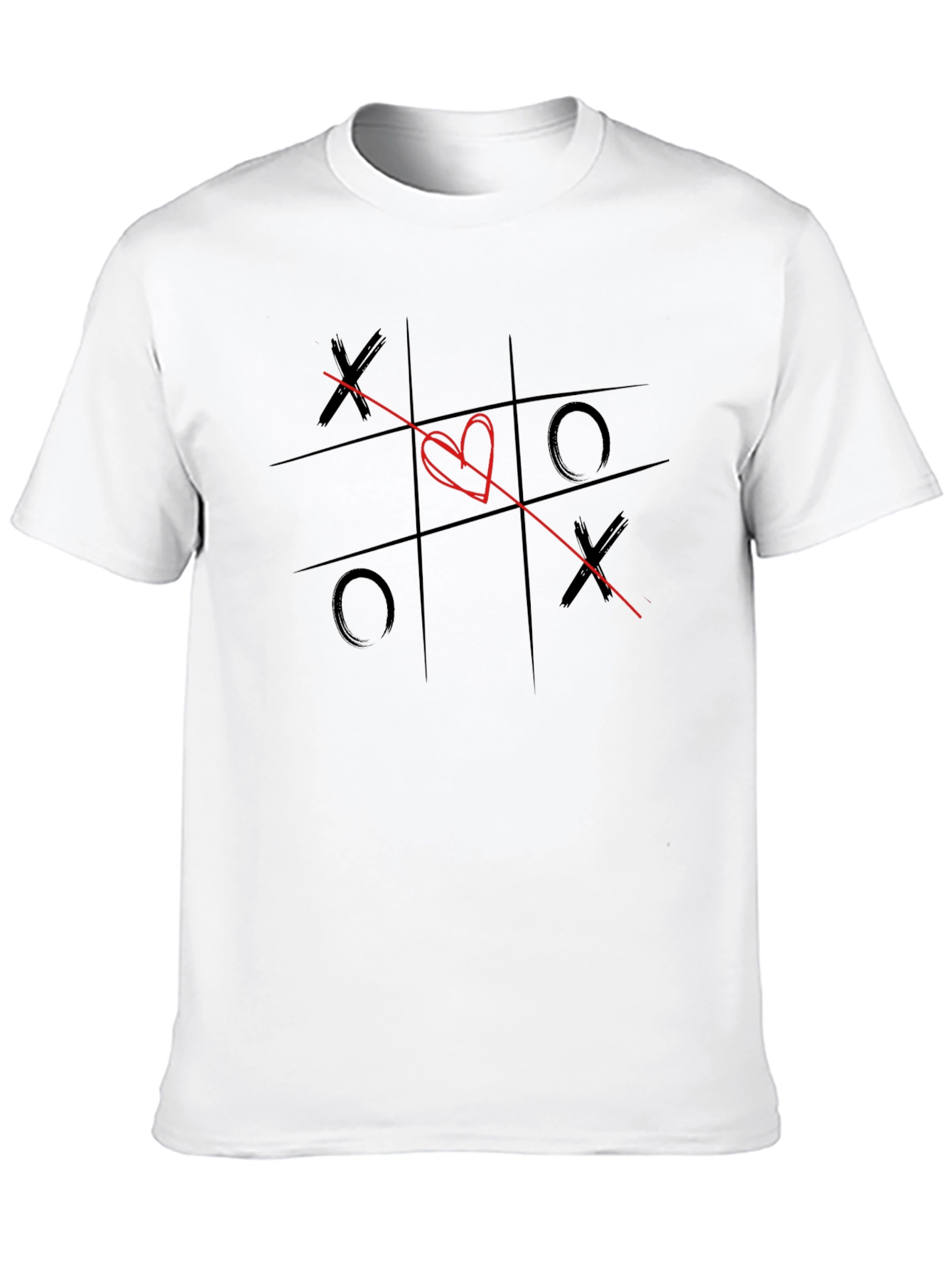 XO Heart Tic-Tac-Toe Graphic T-Shirt