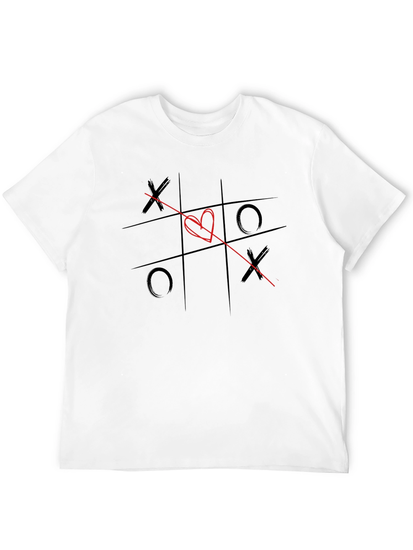 XO Heart Tic-Tac-Toe Graphic T-Shirt