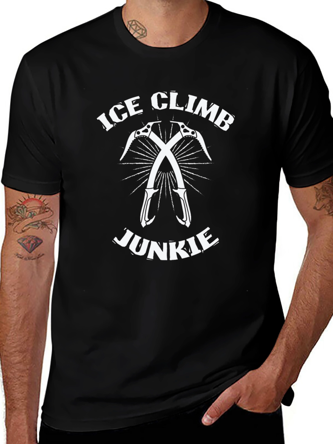 Ice Climb Junkie Black T-Shirt