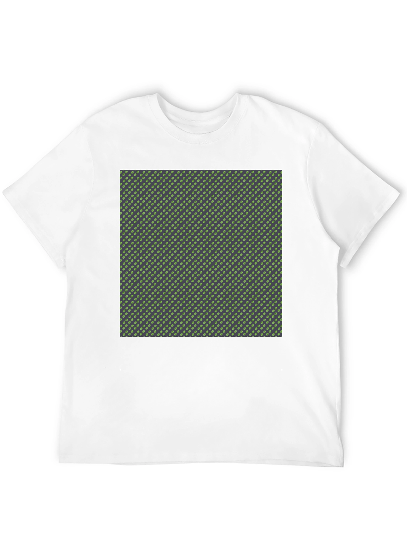 Stylish Black T-Shirt with Green Polka Dot Pattern