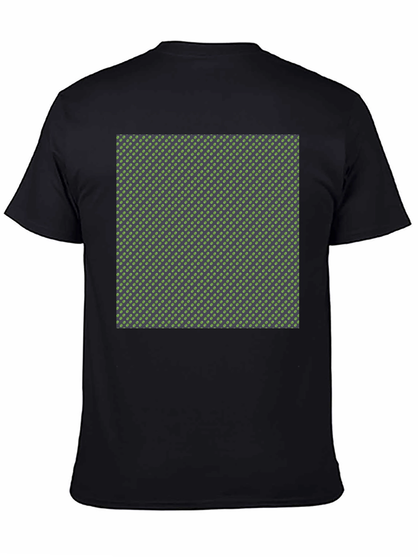 Stylish Black T-Shirt with Green Polka Dot Pattern