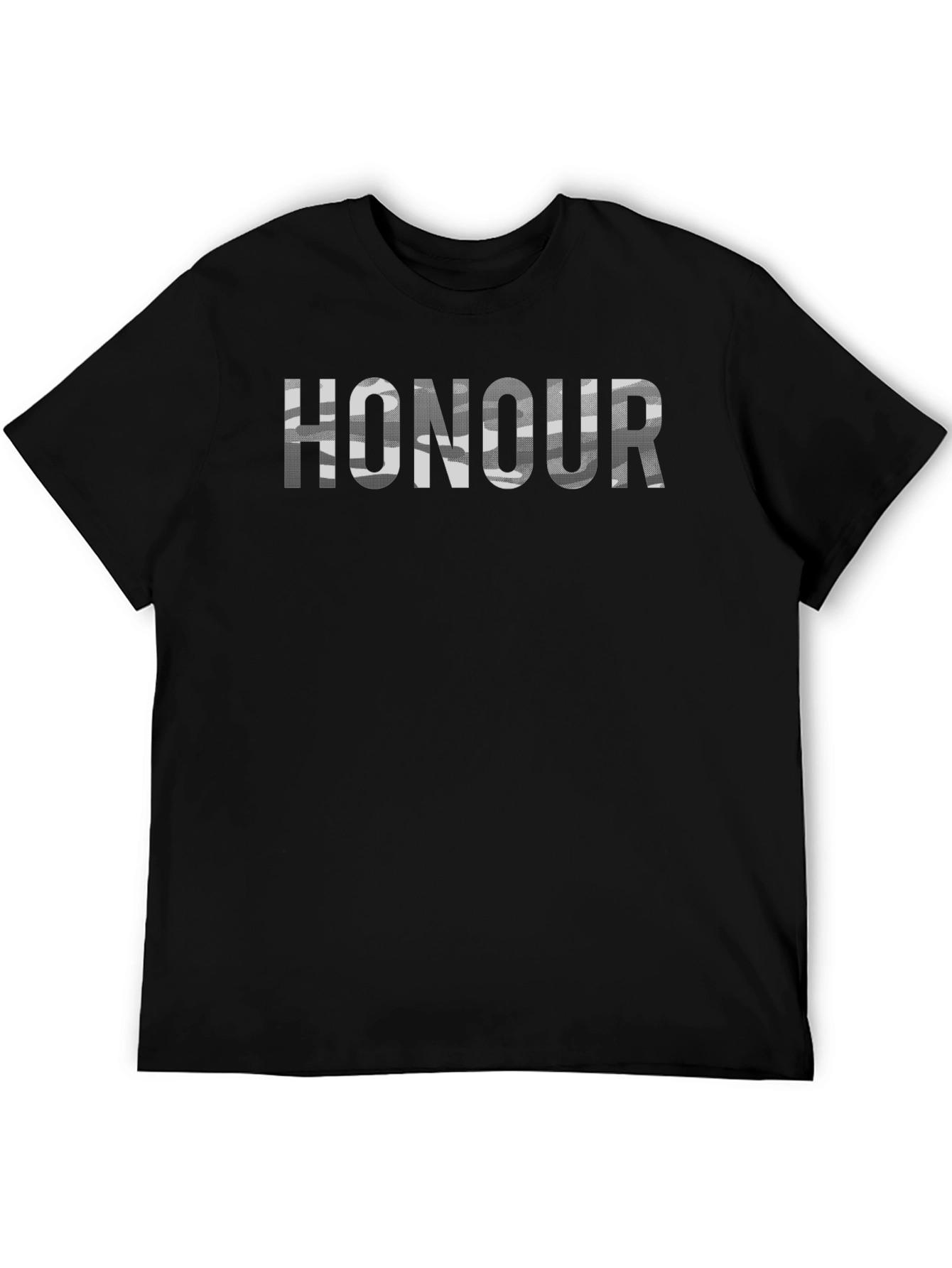 HONOUR Camo Print Crew Neck T-Shirt