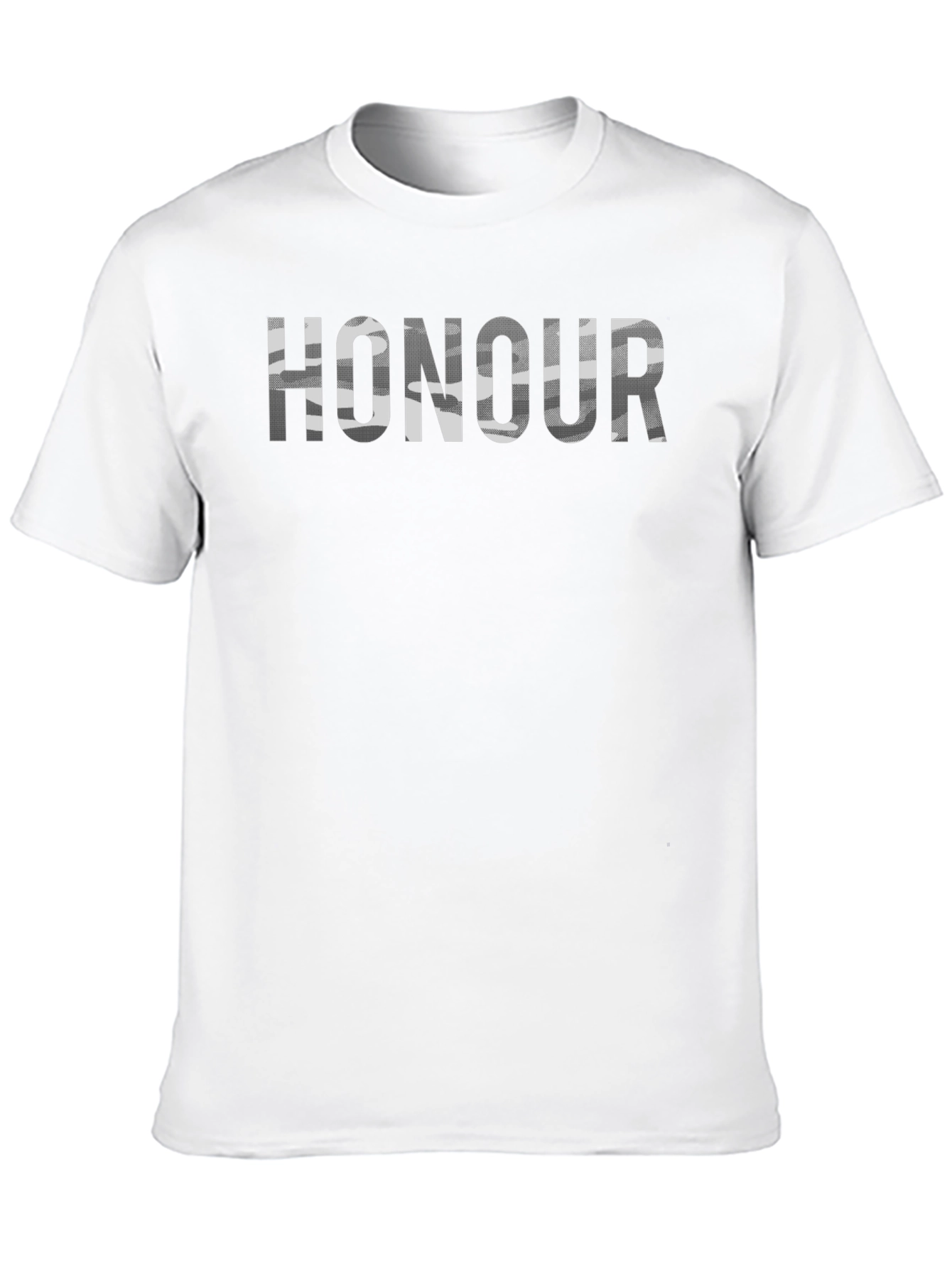 HONOUR Camo Print Crew Neck T-Shirt