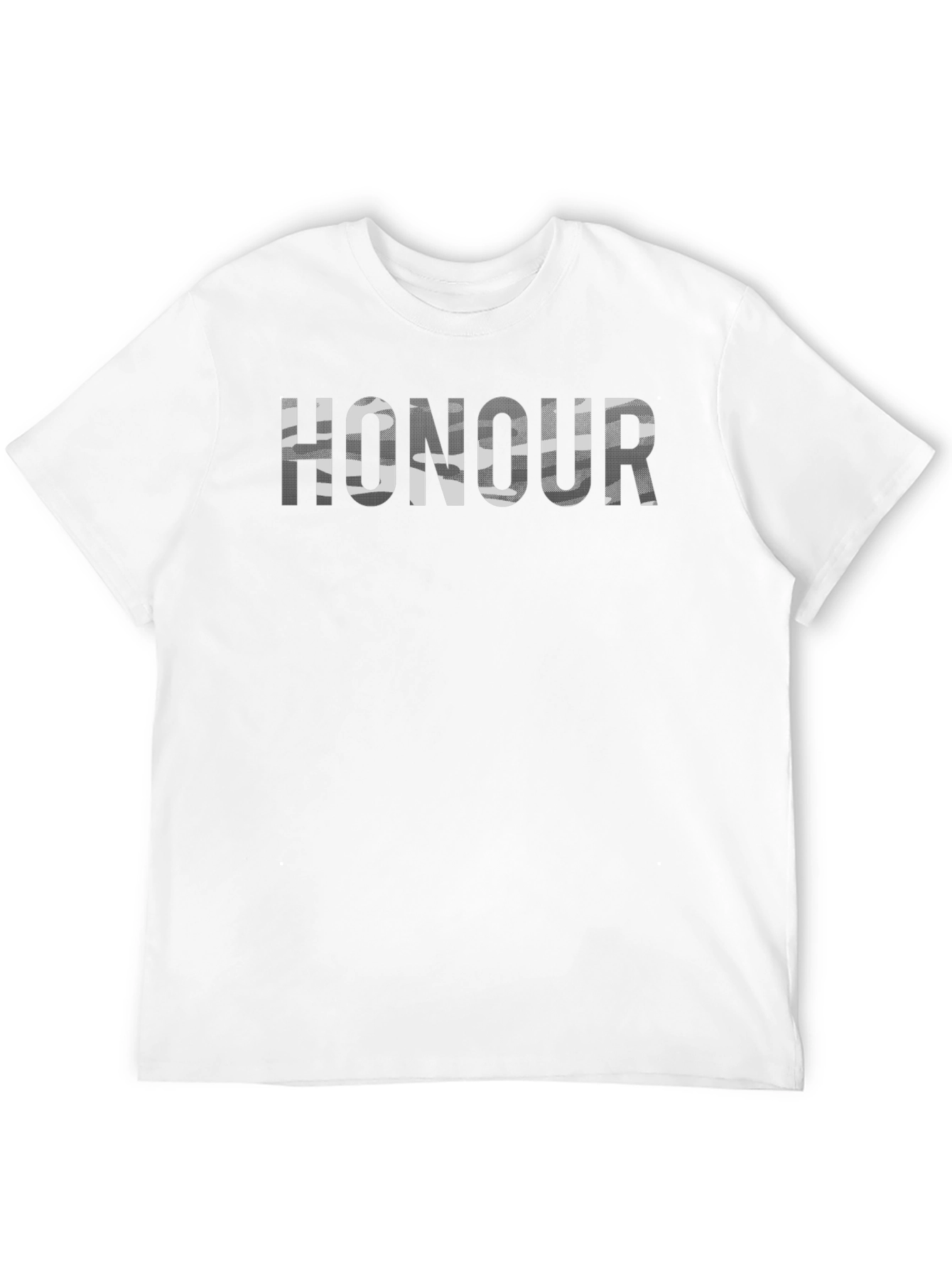HONOUR Camo Print Crew Neck T-Shirt