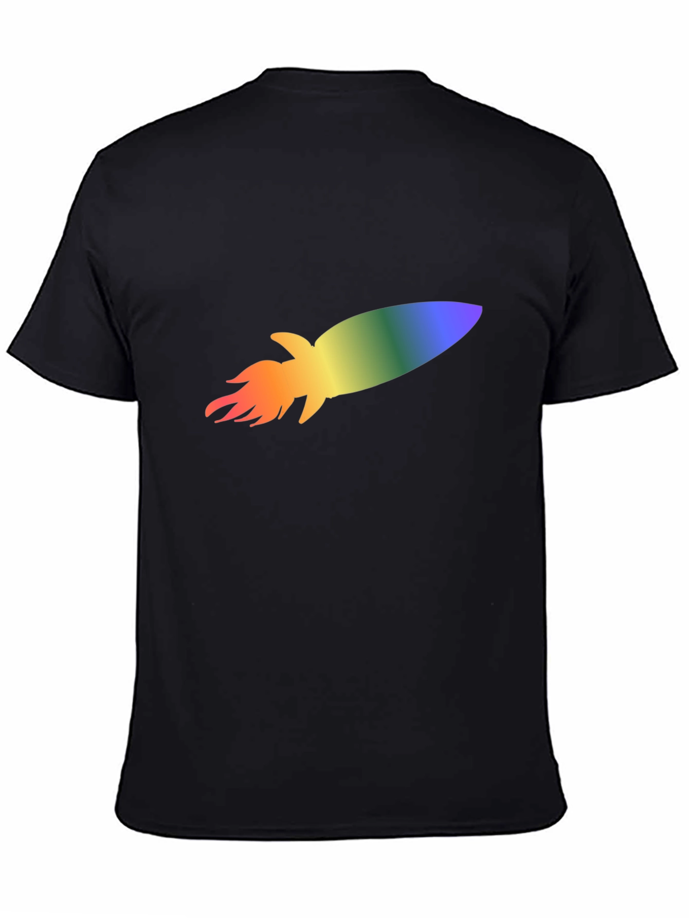 Rainbow Rocket Black T-Shirt