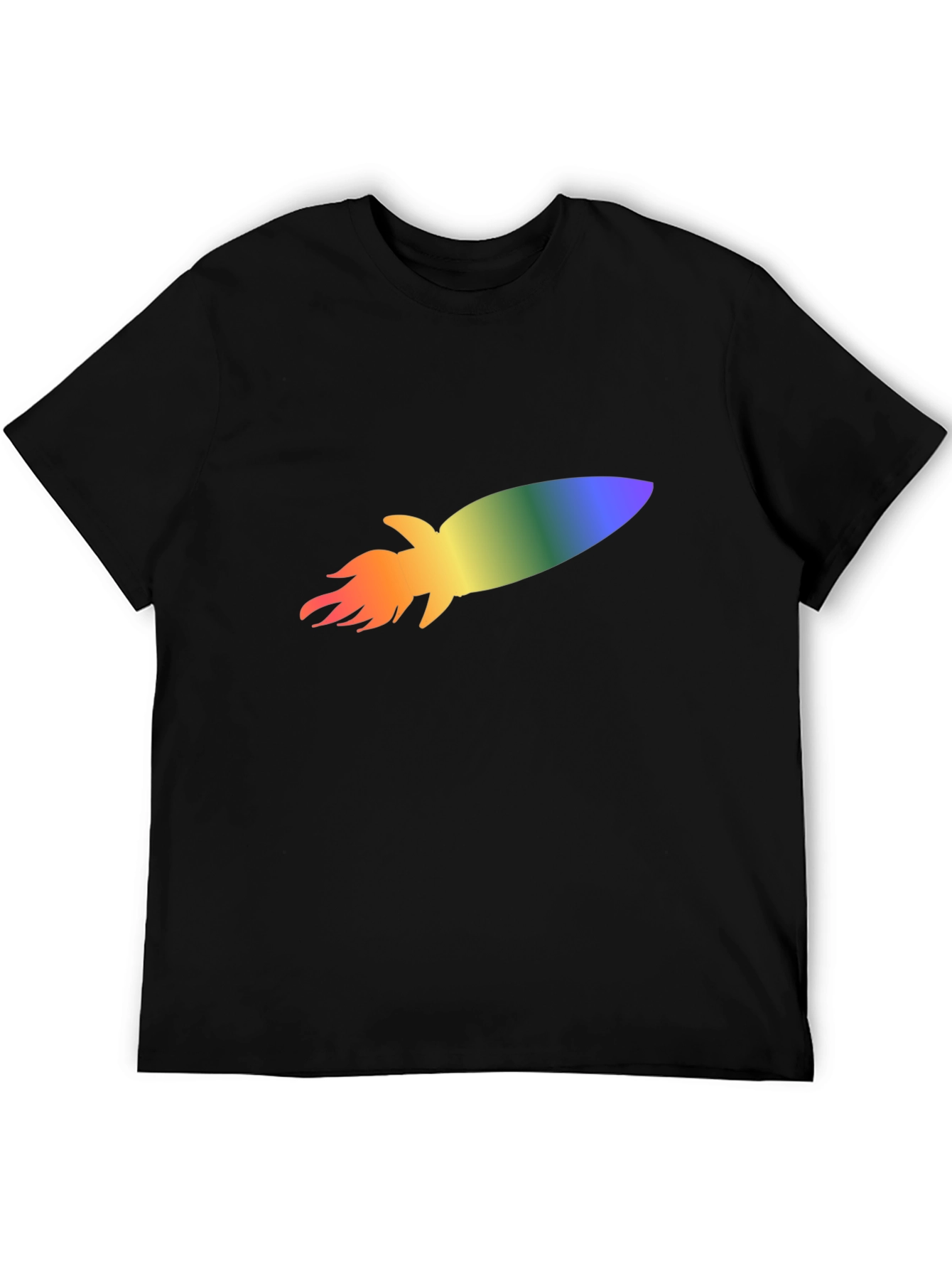 Rainbow Rocket Black T-Shirt
