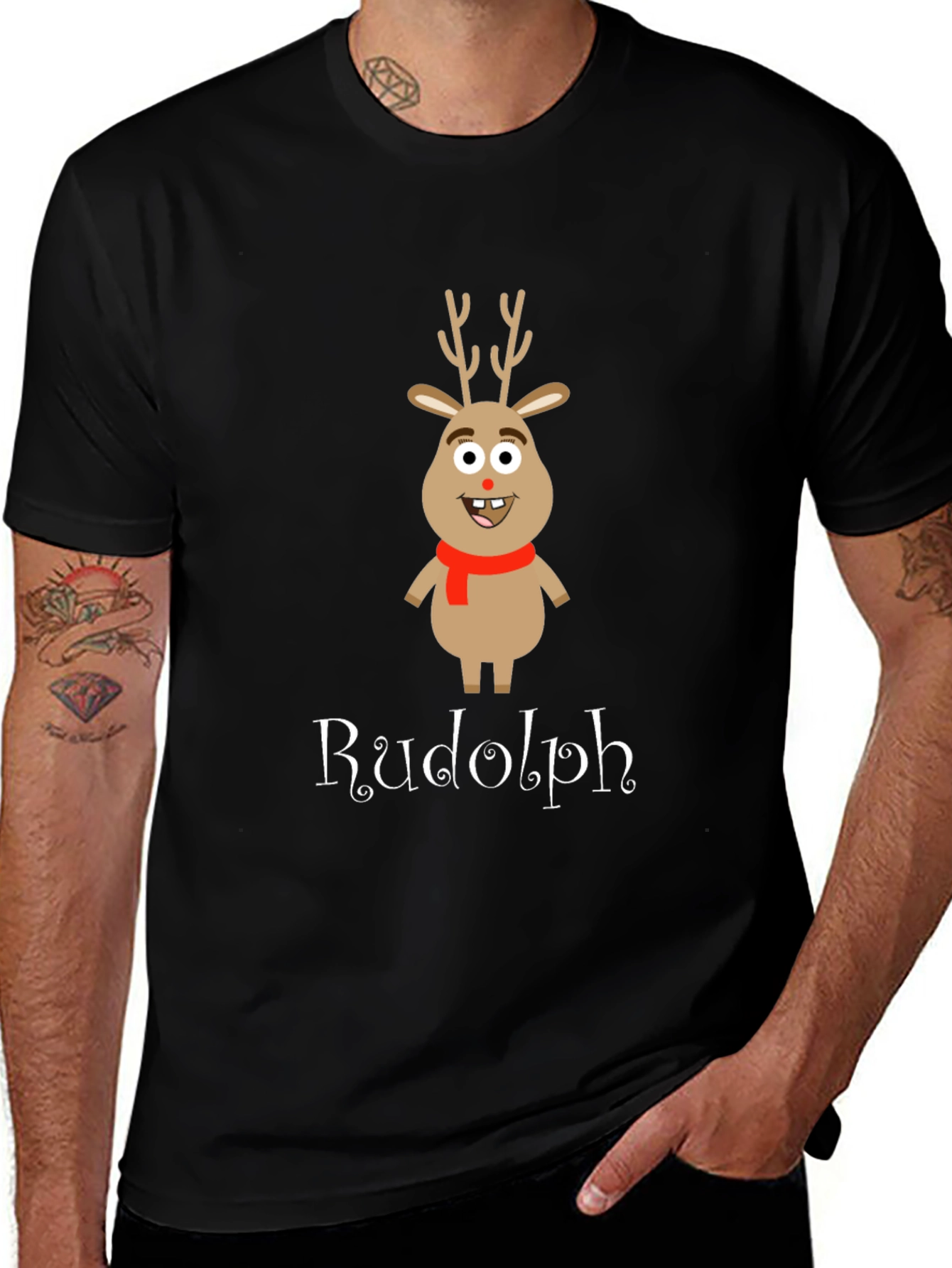 Rudolph Reindeer Graphic T-Shirt - Holiday Apparel