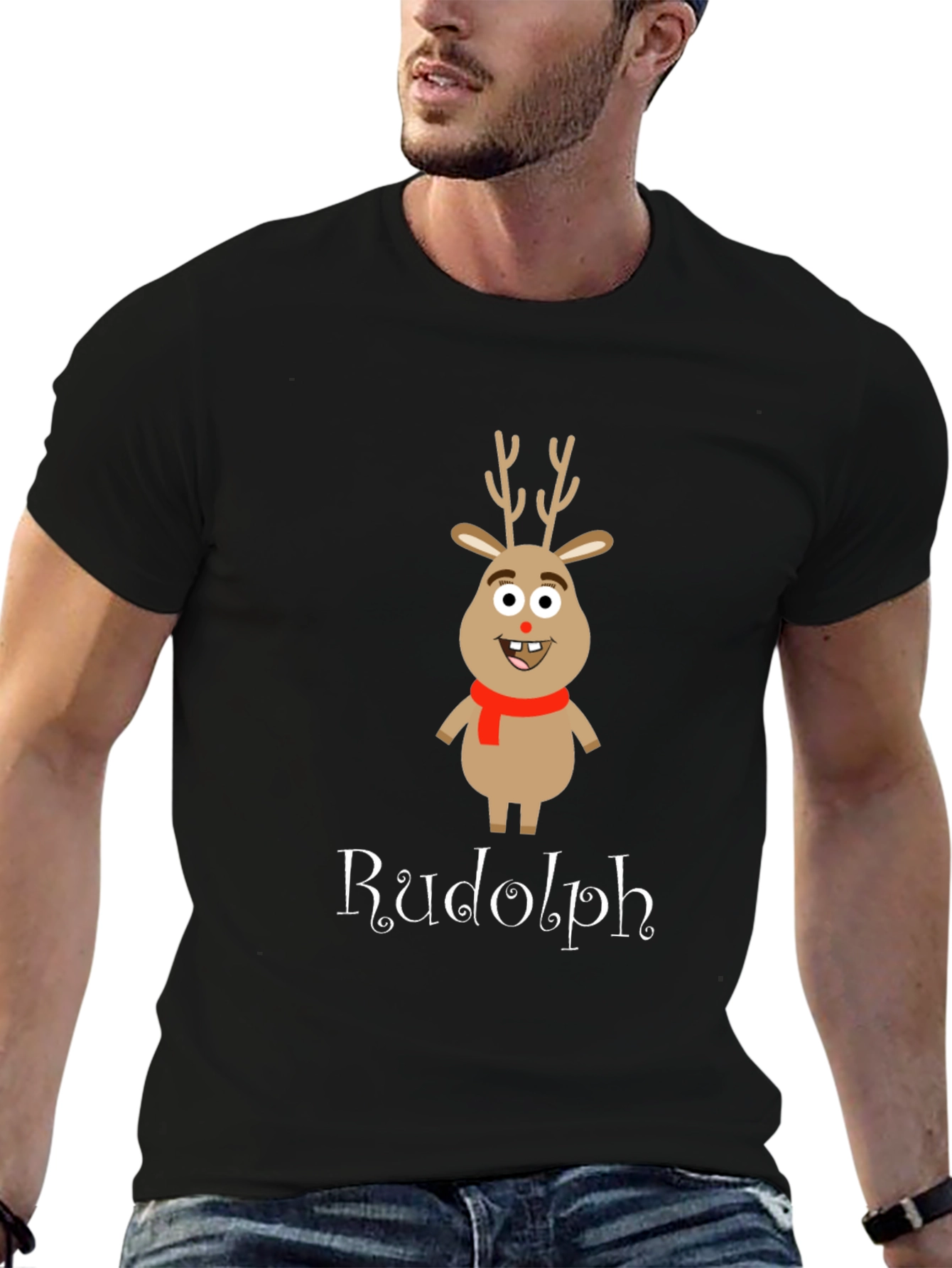 Rudolph Reindeer Graphic T-Shirt - Holiday Apparel