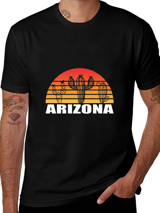 Arizona Cactus Sunset Graphic T-Shirt