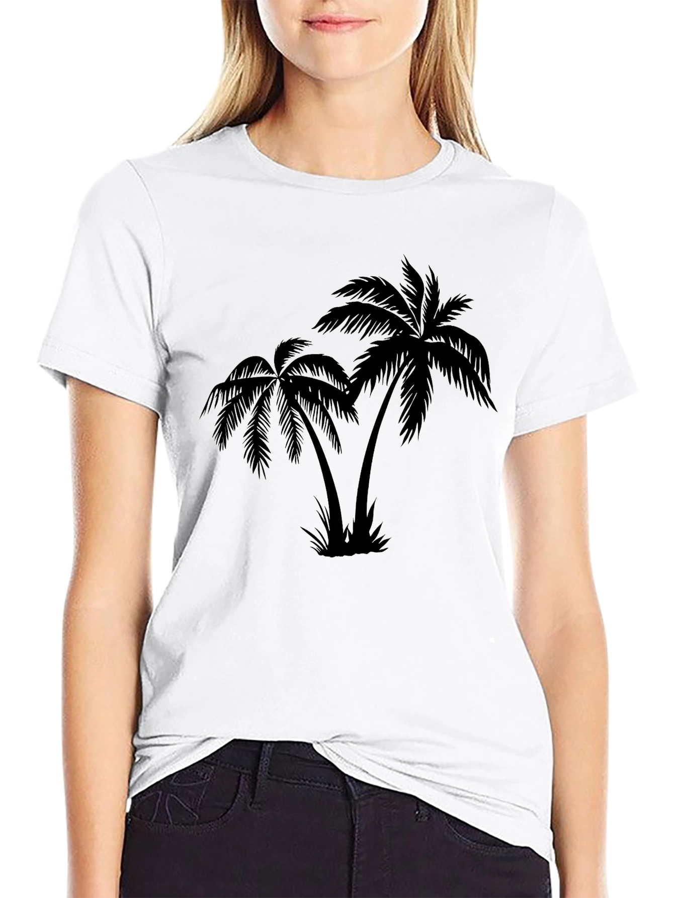 Black Palm Tree Graphic T-Shirt