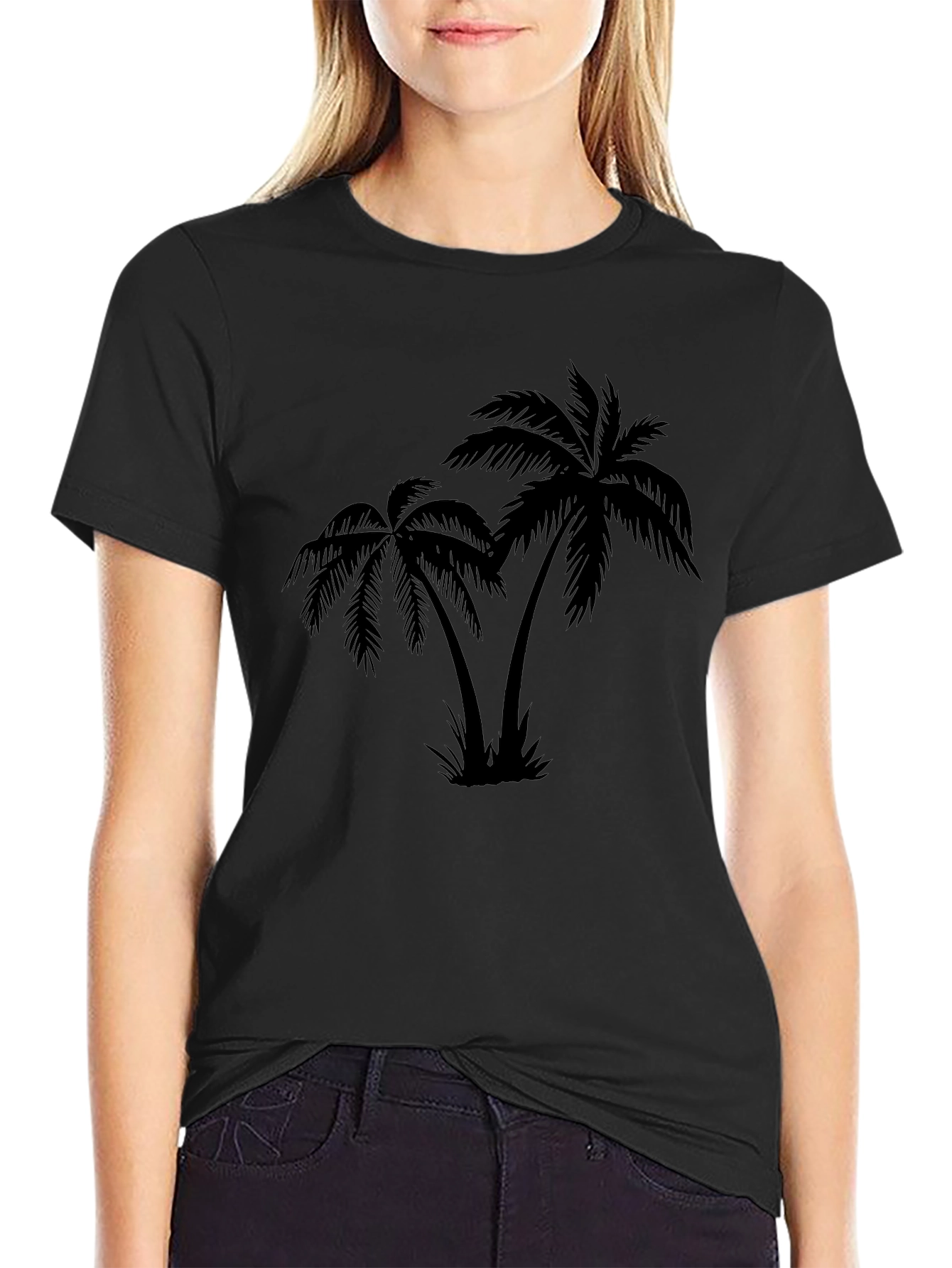 Black Palm Tree Graphic T-Shirt
