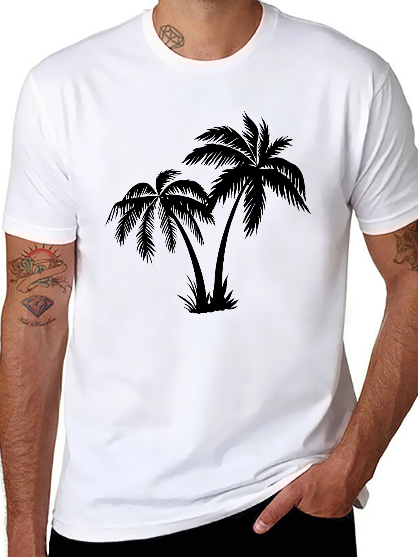 Black Palm Tree Graphic T-Shirt