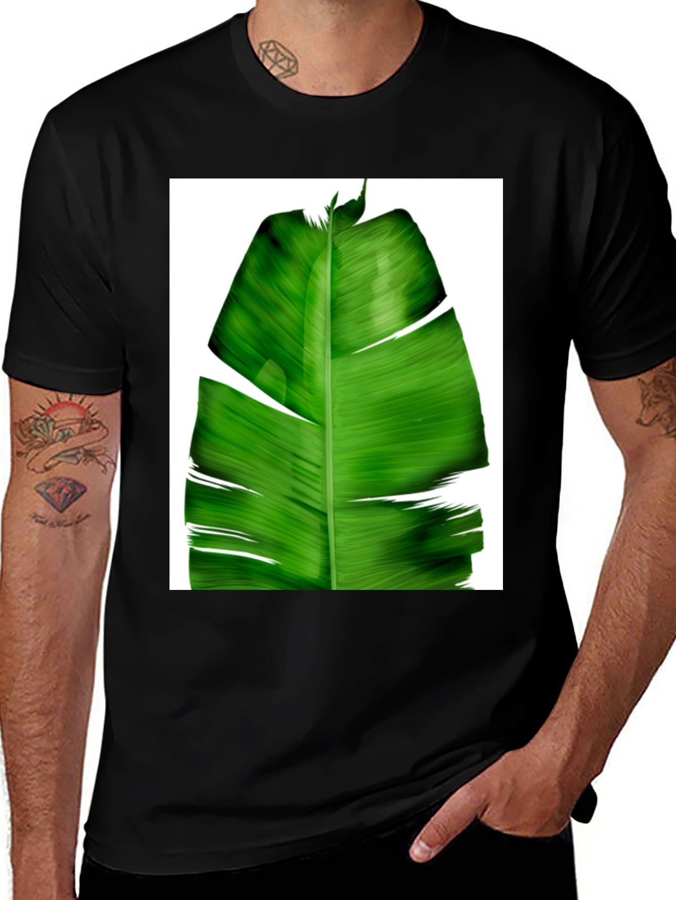 Banana Leaf Graphic Tee - Tropical Style