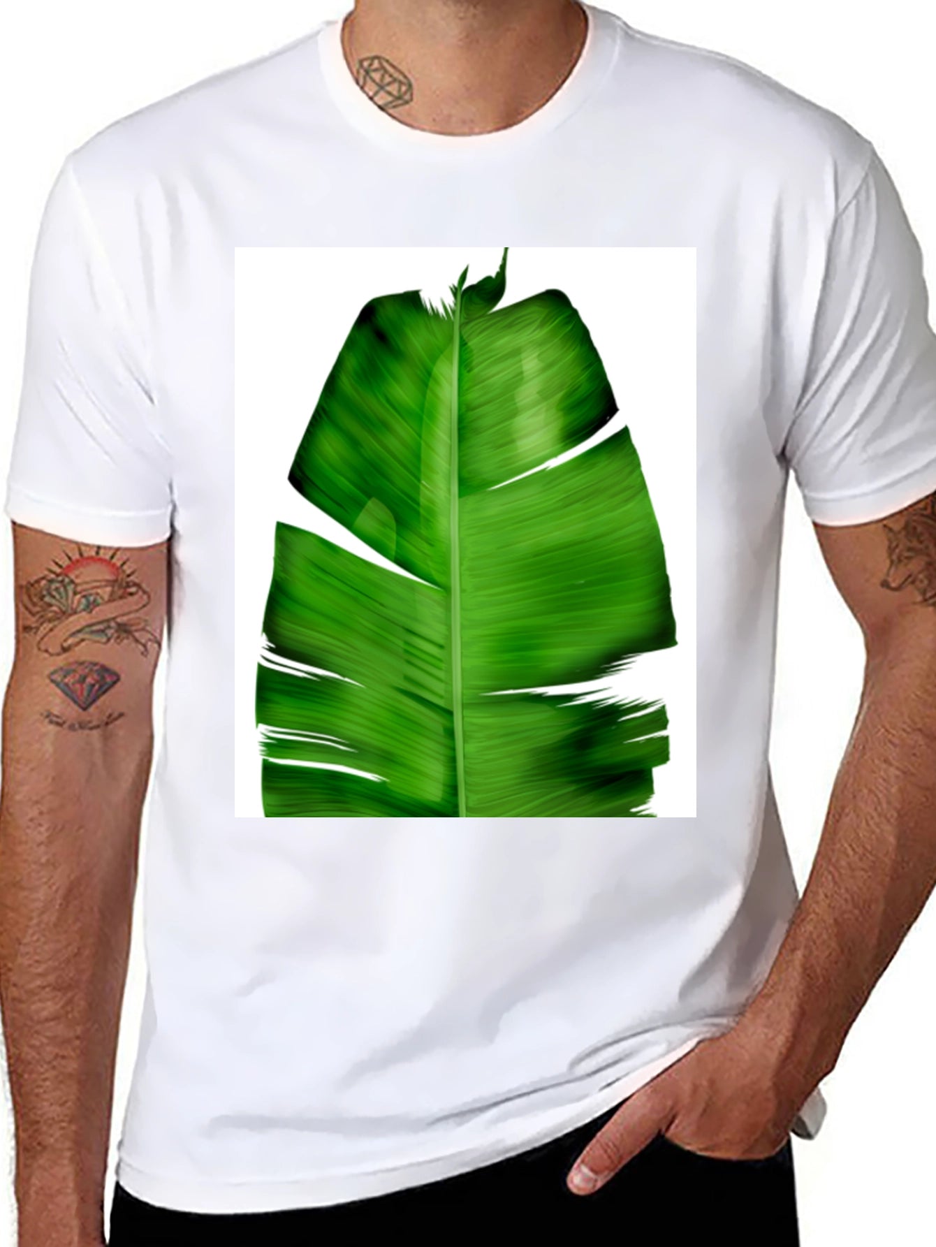 Banana Leaf Graphic Tee - Tropical Style