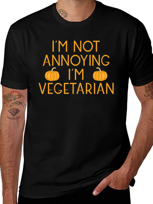 Funny Vegetarian T-Shirt with Pumpkin Design