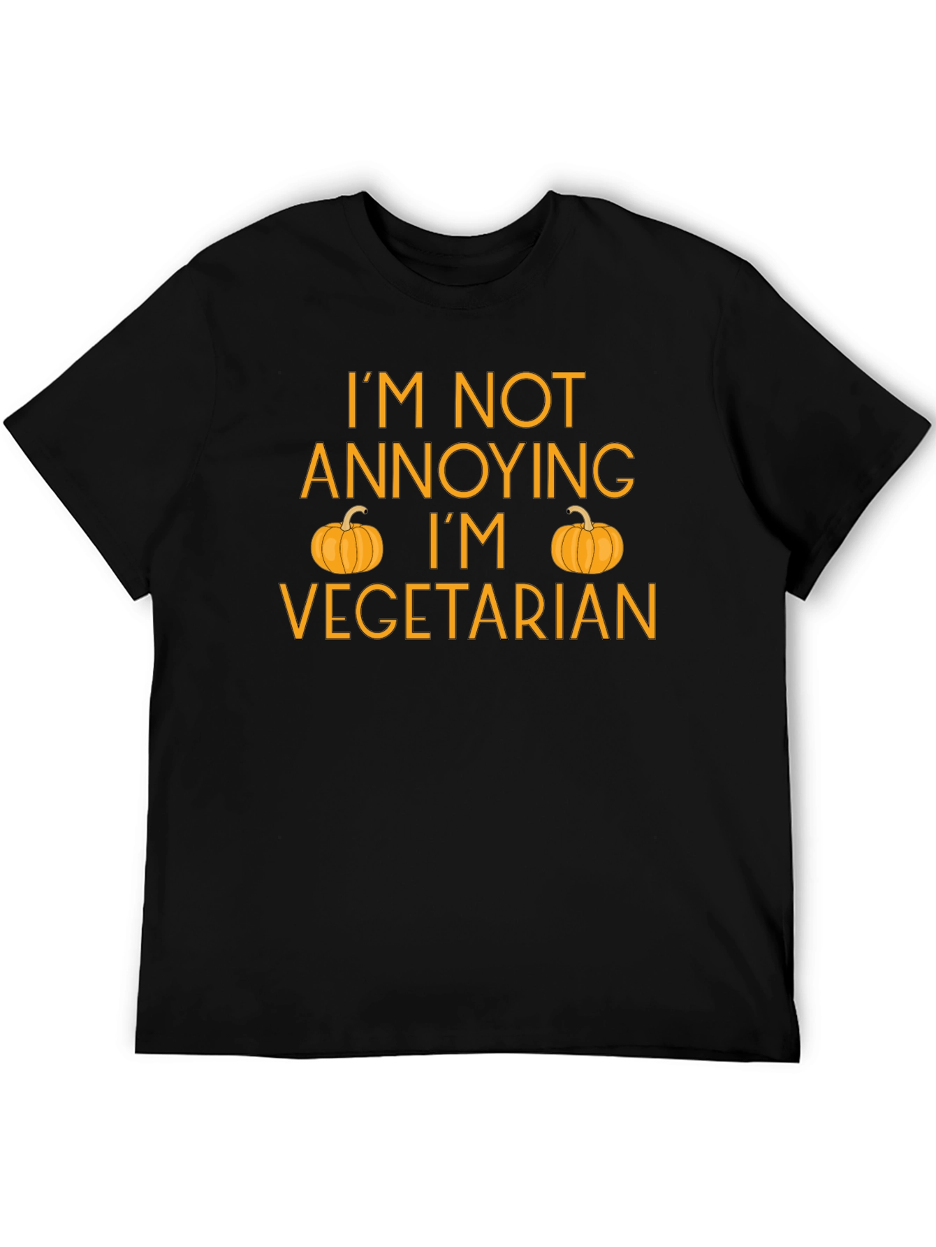 Funny Vegetarian T-Shirt with Pumpkin Design