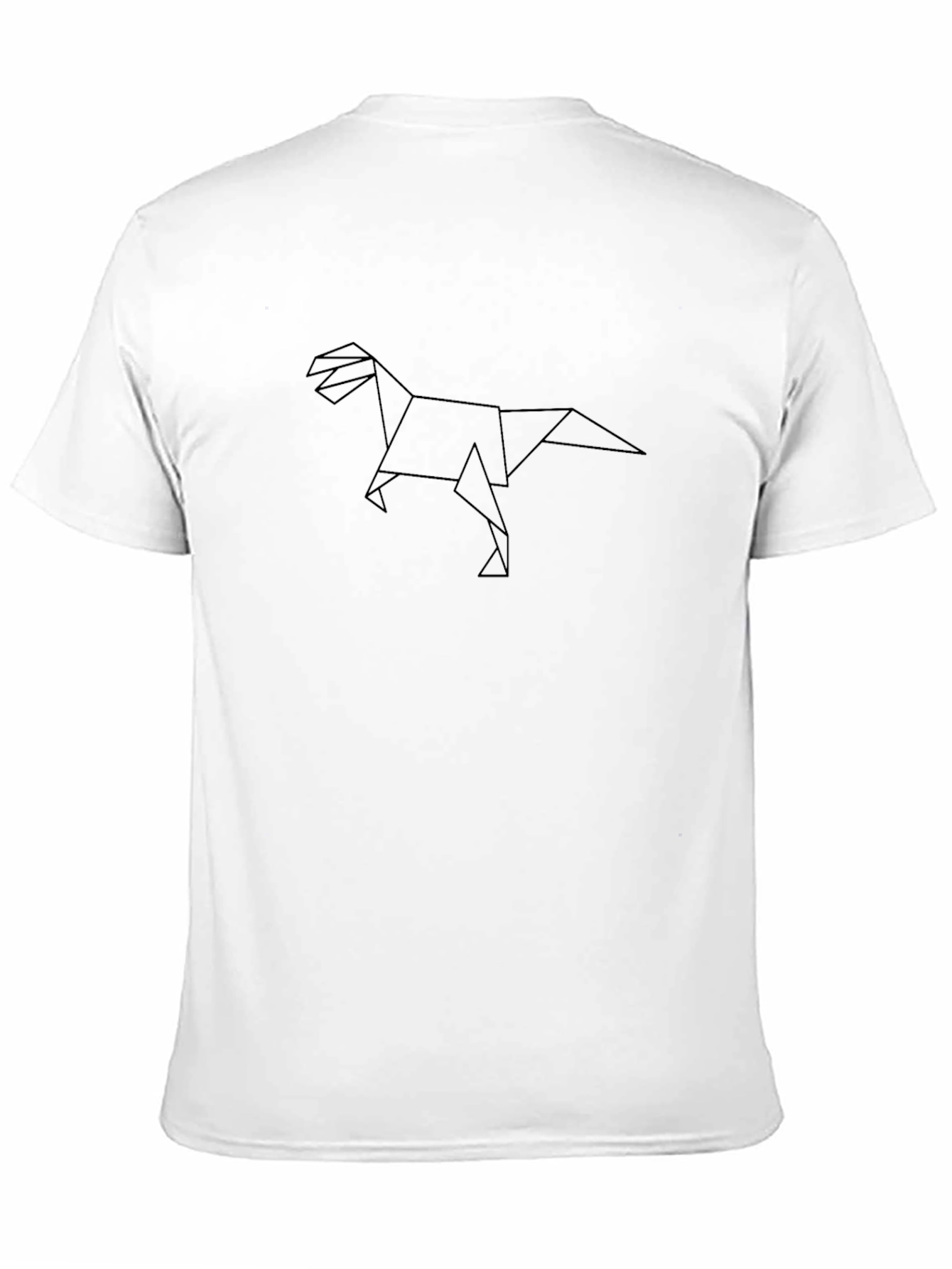 Geometric Dinosaur Graphic Tee - Black
