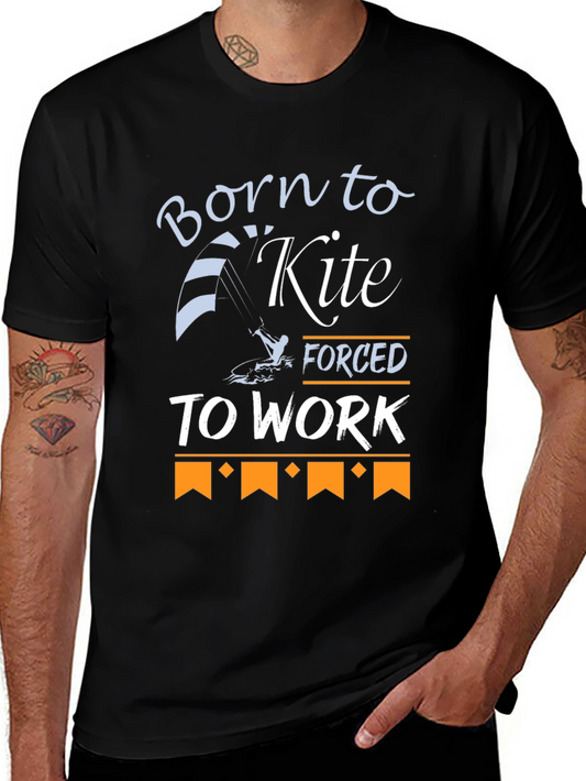 Born to Kite Forced to Work Black T-Shirt