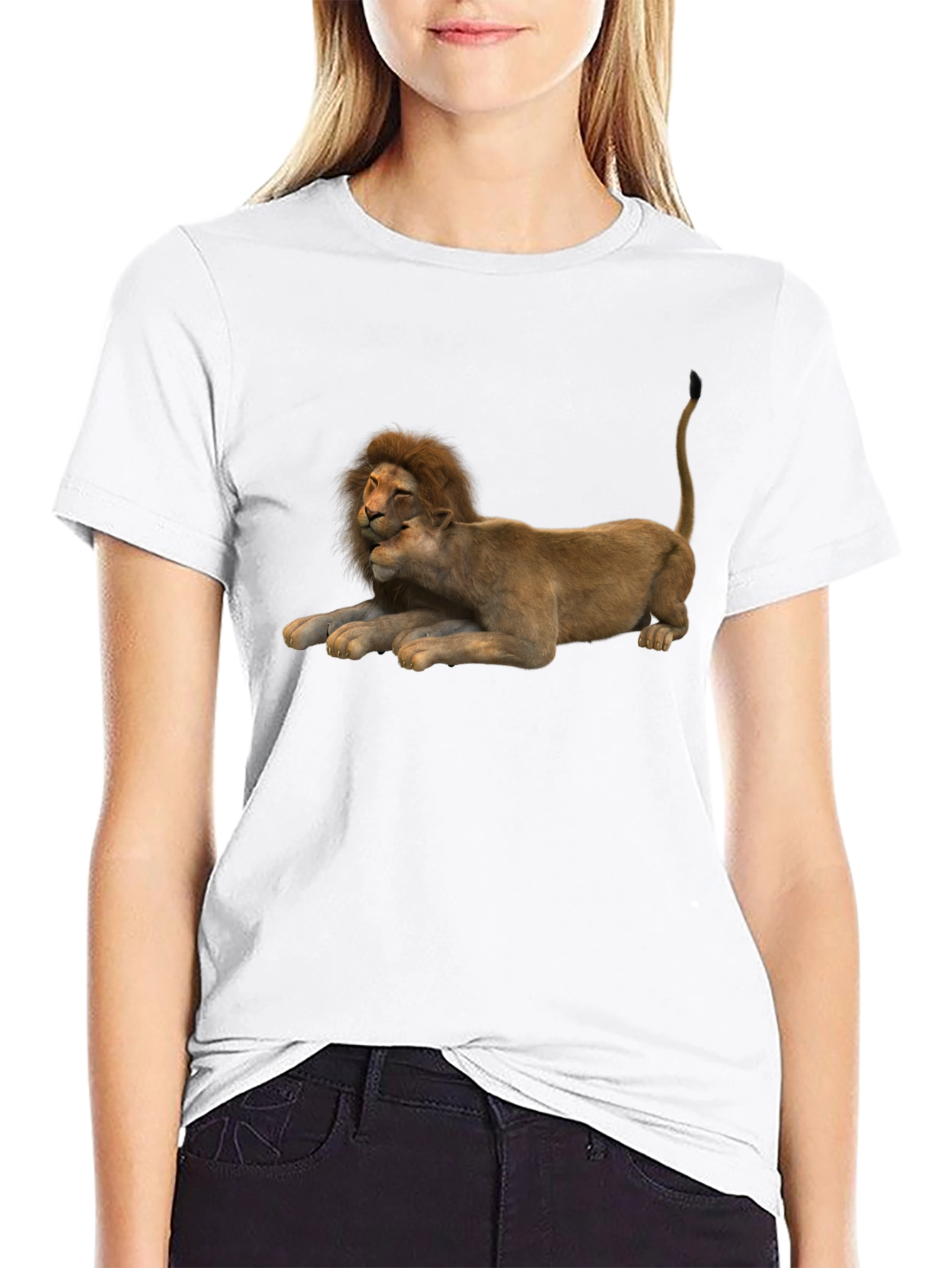 Lion Love Graphic T-Shirt - Unisex Casual Tee