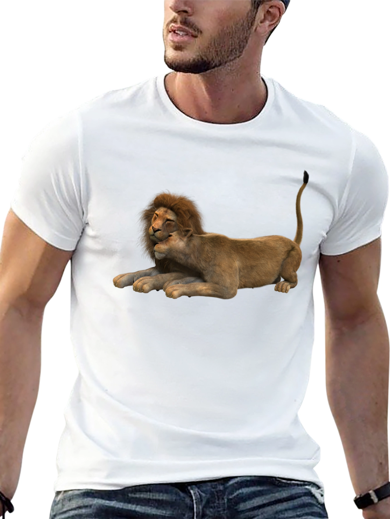 Lion Love Graphic T-Shirt - Unisex Casual Tee