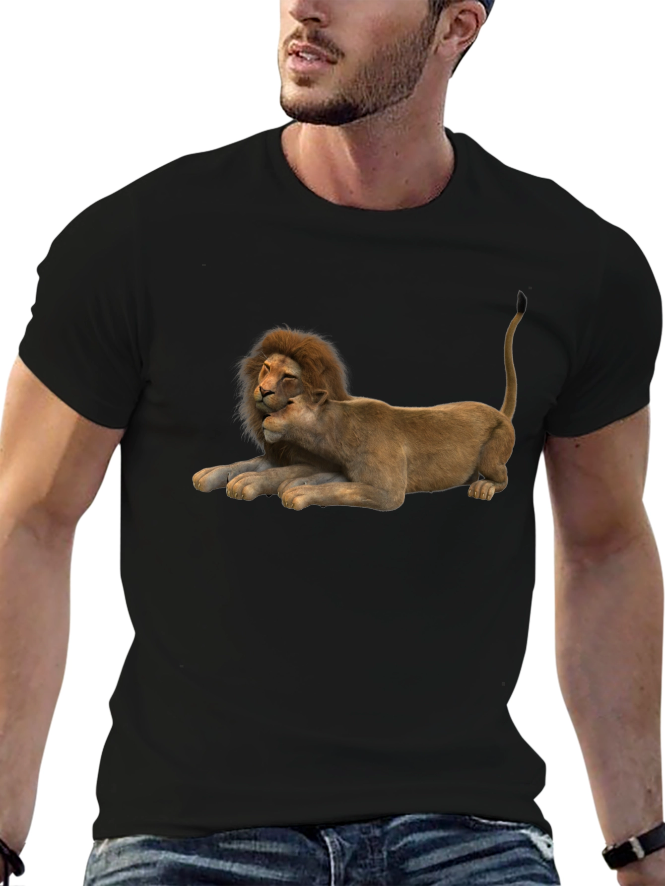 Lion Love Graphic T-Shirt - Unisex Casual Tee