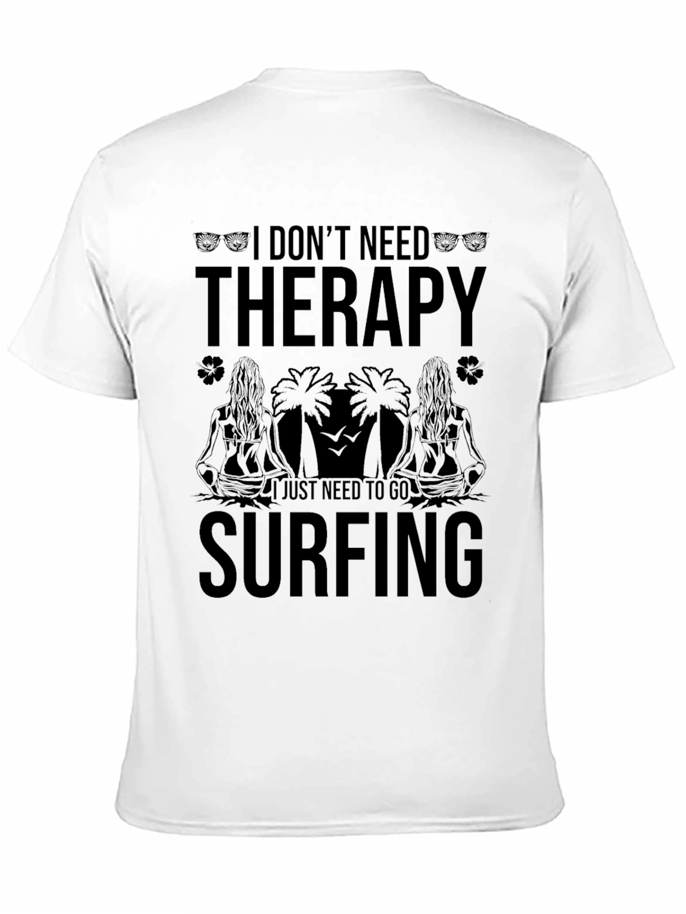 Surfing Therapy Black Graphic Tee