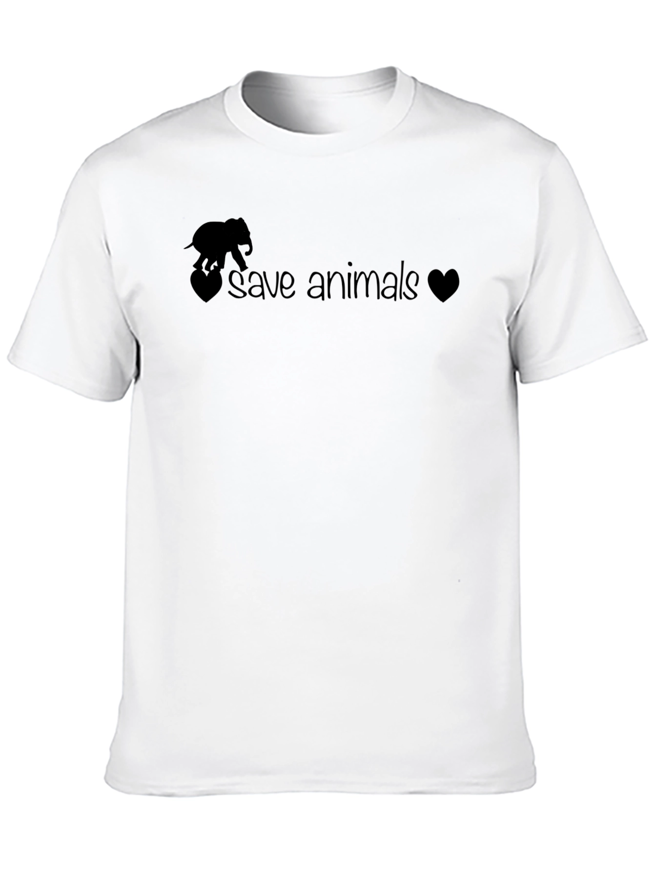 Save Animals T-Shirt - Elephant Heart Design