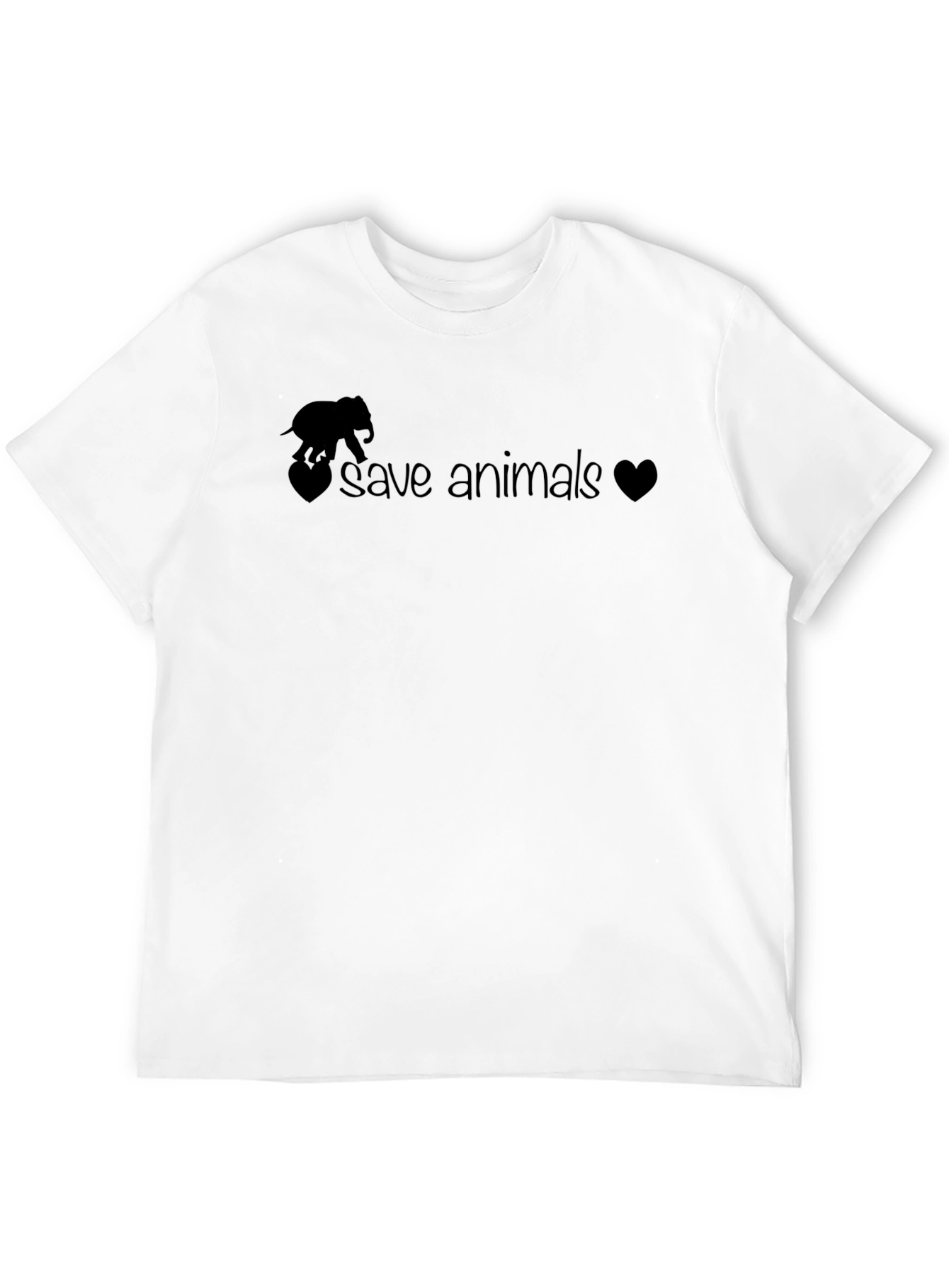 Save Animals T-Shirt - Elephant Heart Design