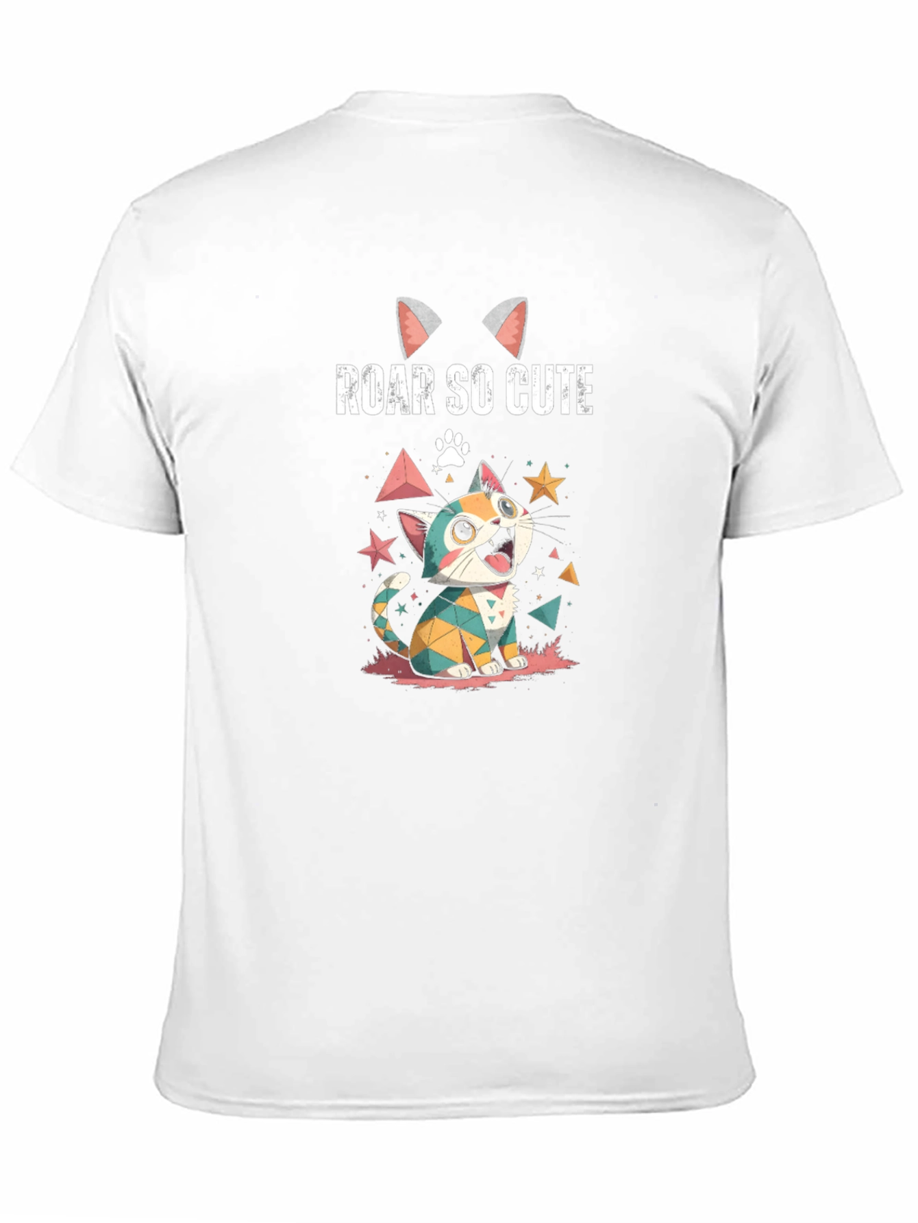 Roar So Cute Graphic Tee - Cartoon Kitten Design