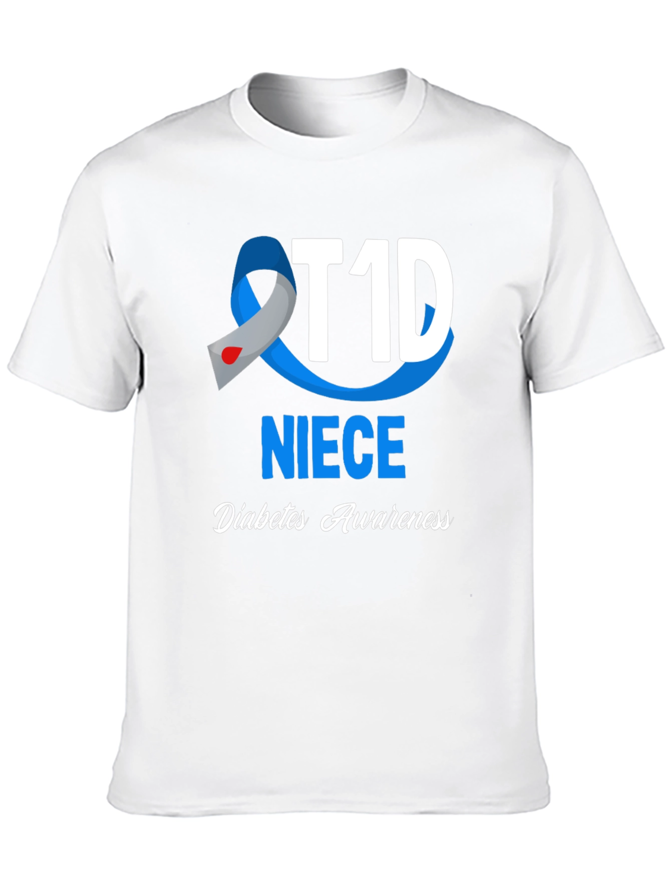 T1D Niece Diabetes Awareness Black T-Shirt