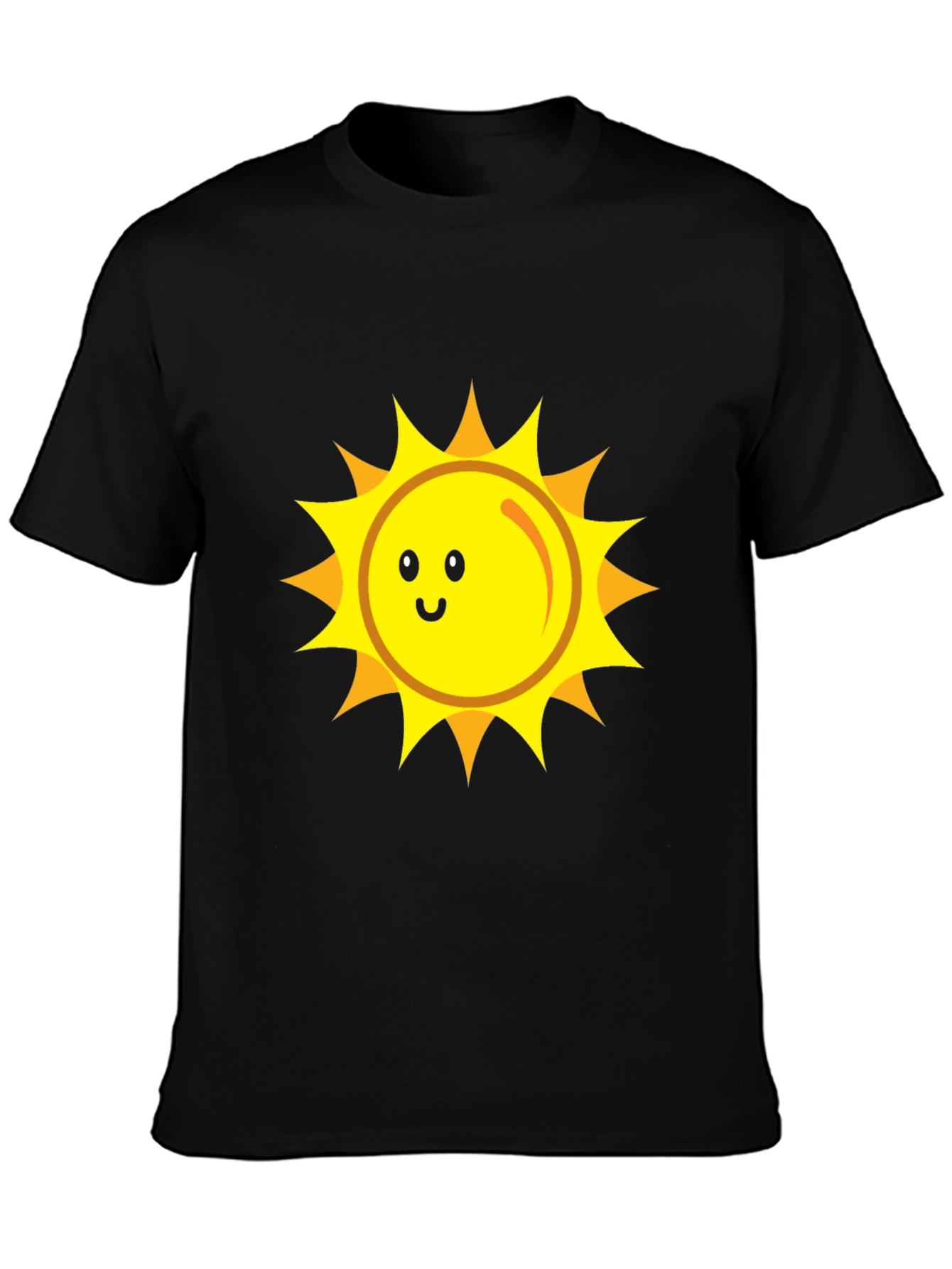 Happy Sun Graphic Tee - Black Cotton Blend