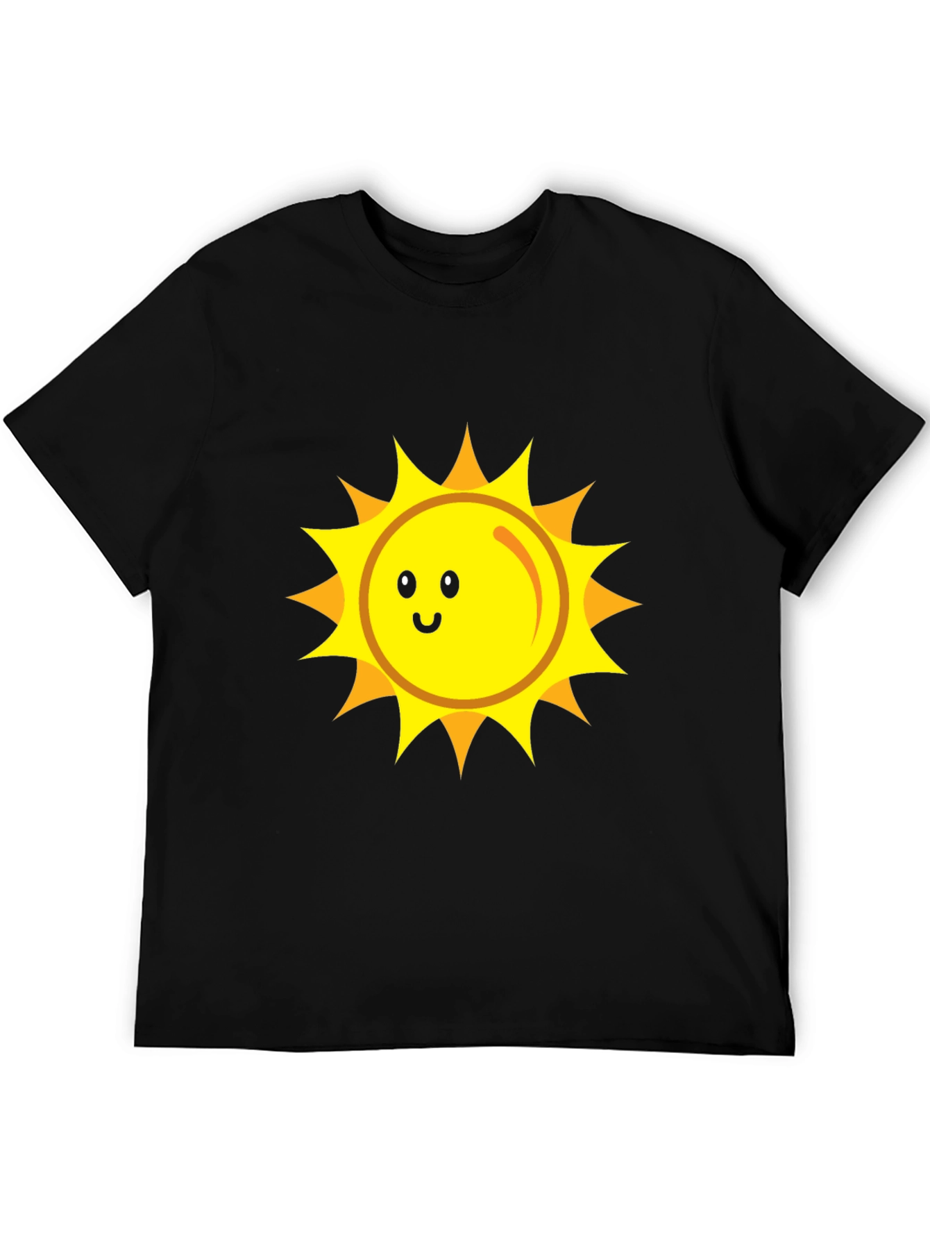 Happy Sun Graphic Tee - Black Cotton Blend