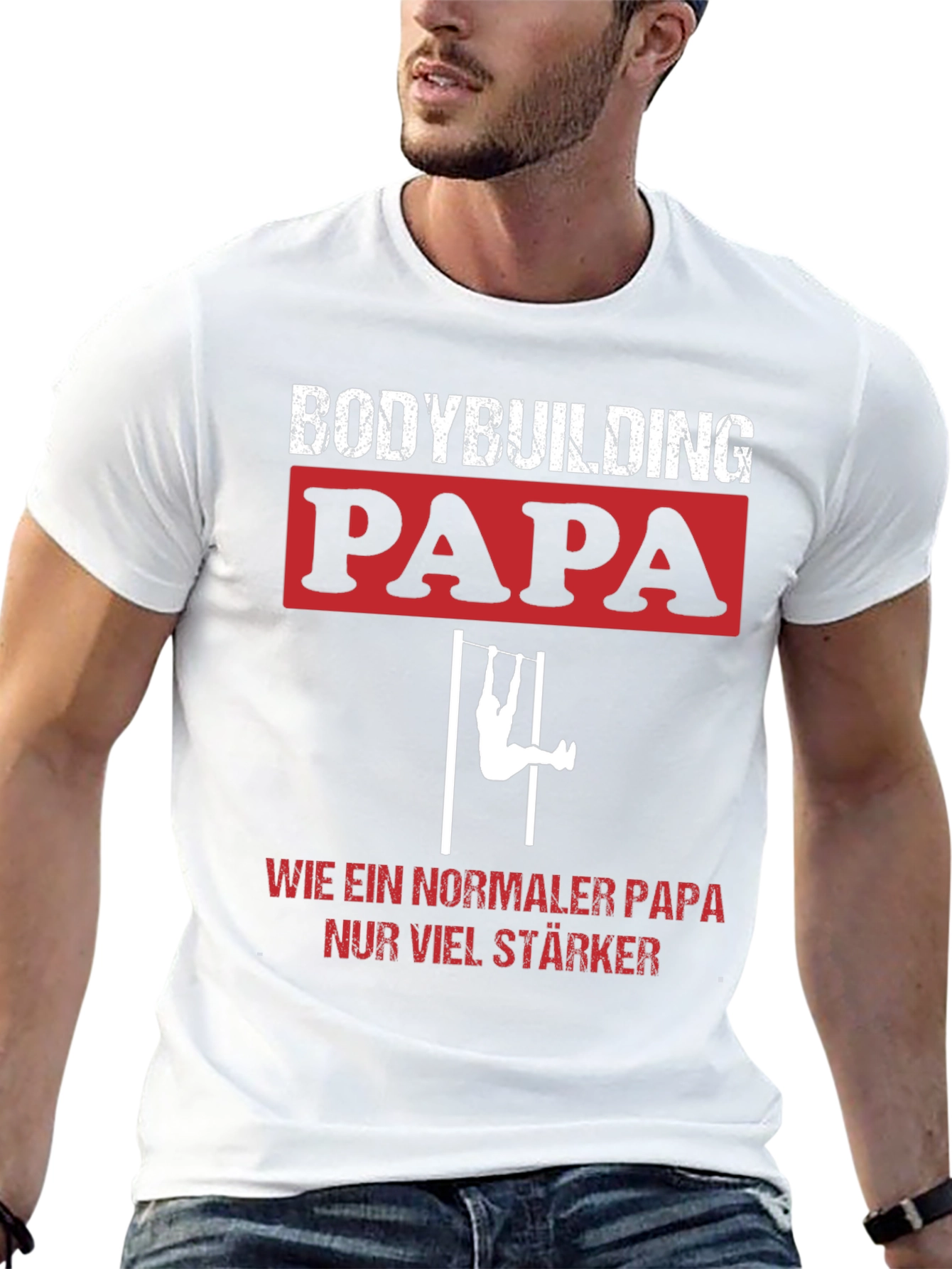 Bodybuilding Papa T-Shirt - Strong Dad Tee