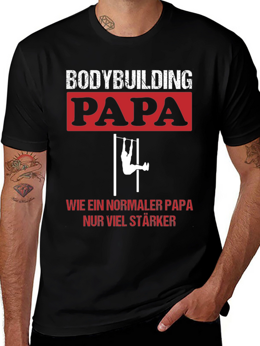 Bodybuilding Papa T-Shirt - Strong Dad Tee