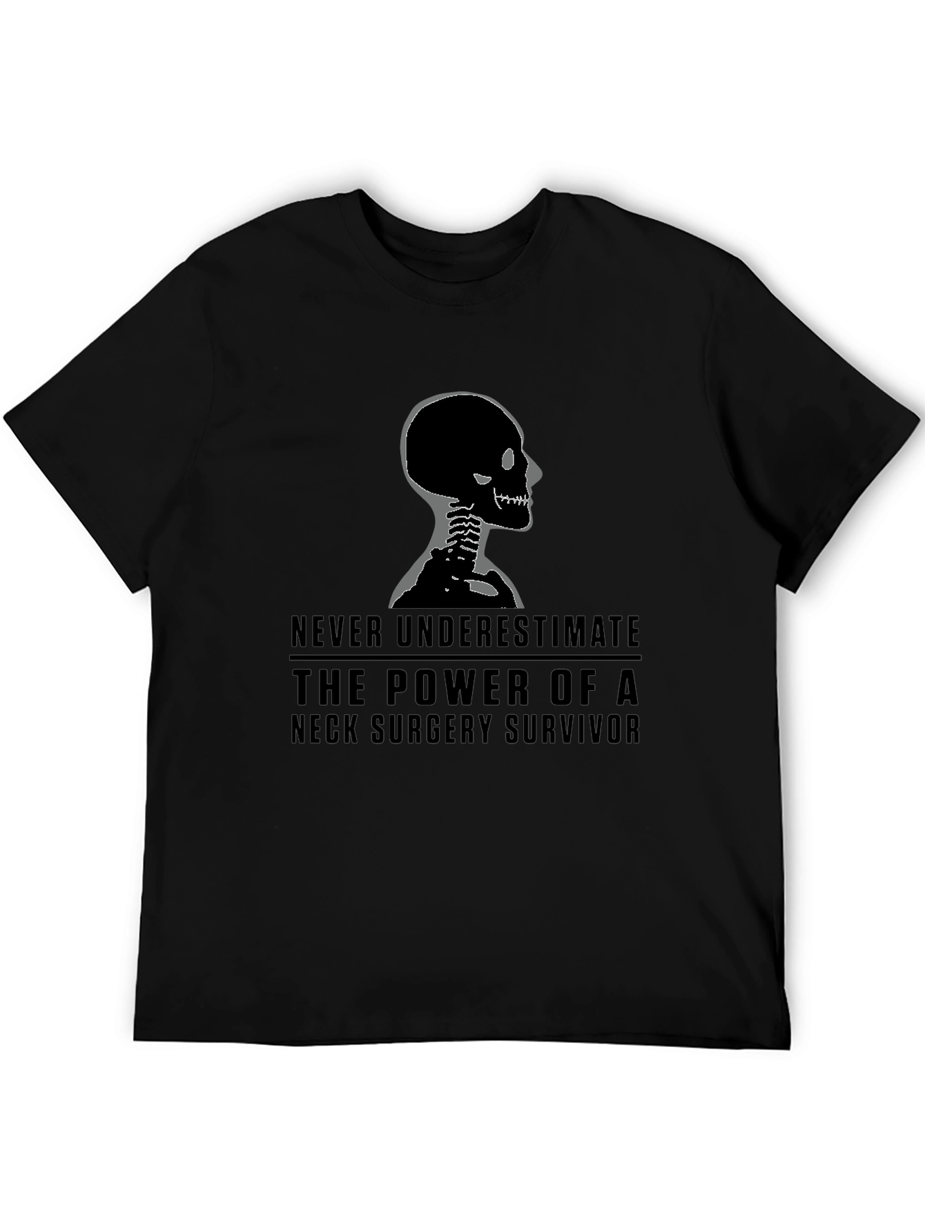 Neck Surgery Survivor T-Shirt - Skeleton Graphic Tee