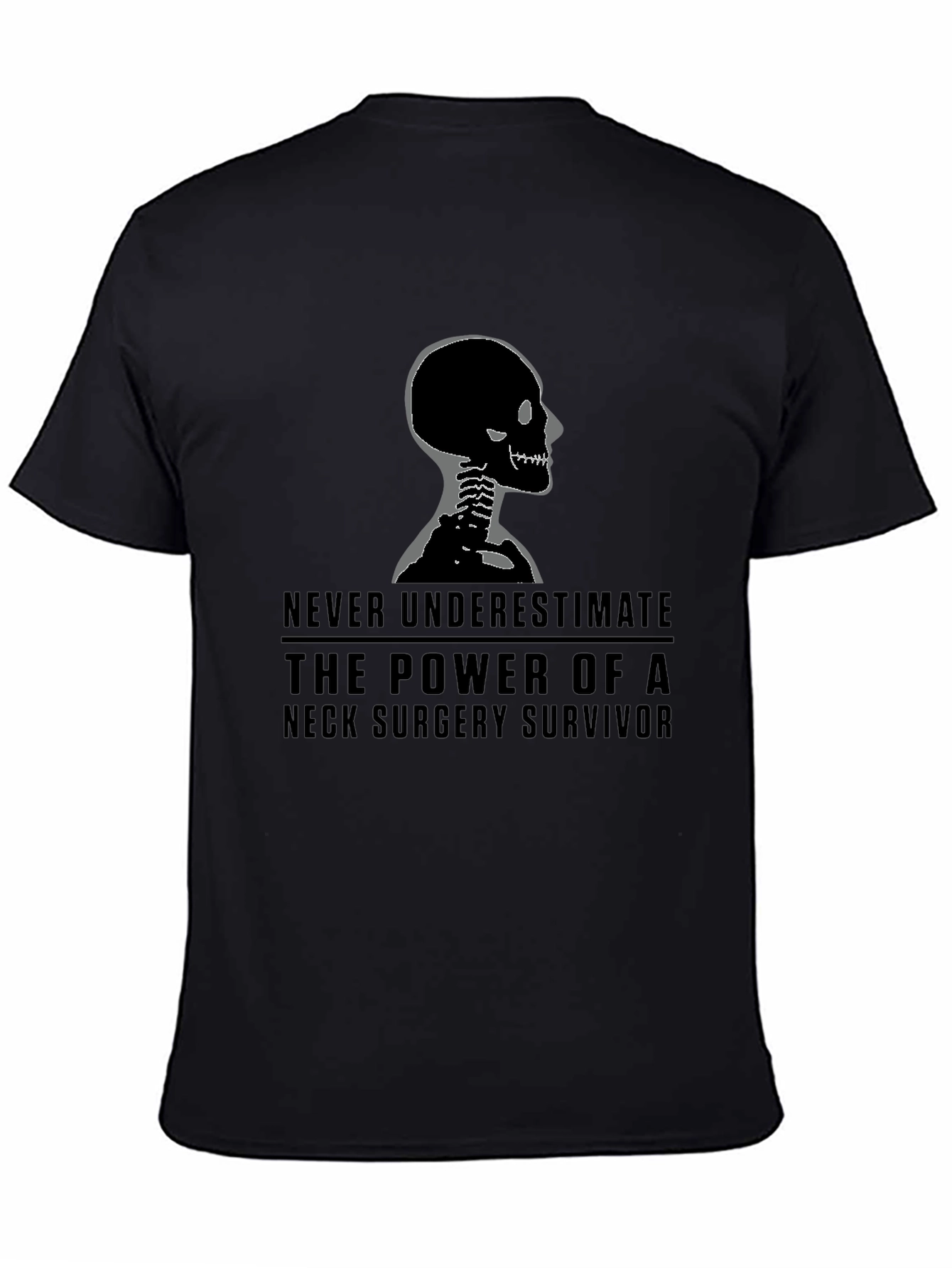 Neck Surgery Survivor T-Shirt - Skeleton Graphic Tee