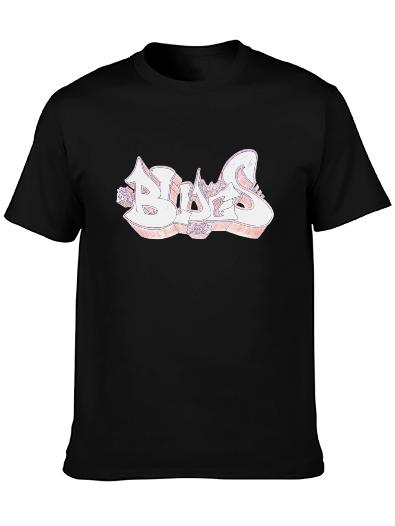 Bold Graffiti Style Black Cotton Graphic T-Shirt