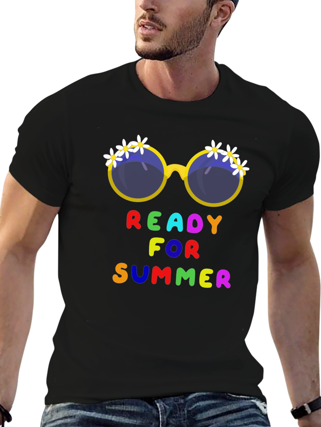Ready for Summer T-Shirt with Floral Sunglasses