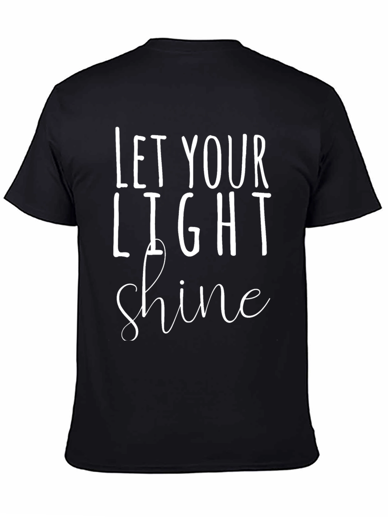 Let Your Light Shine Black Graphic T-Shirt