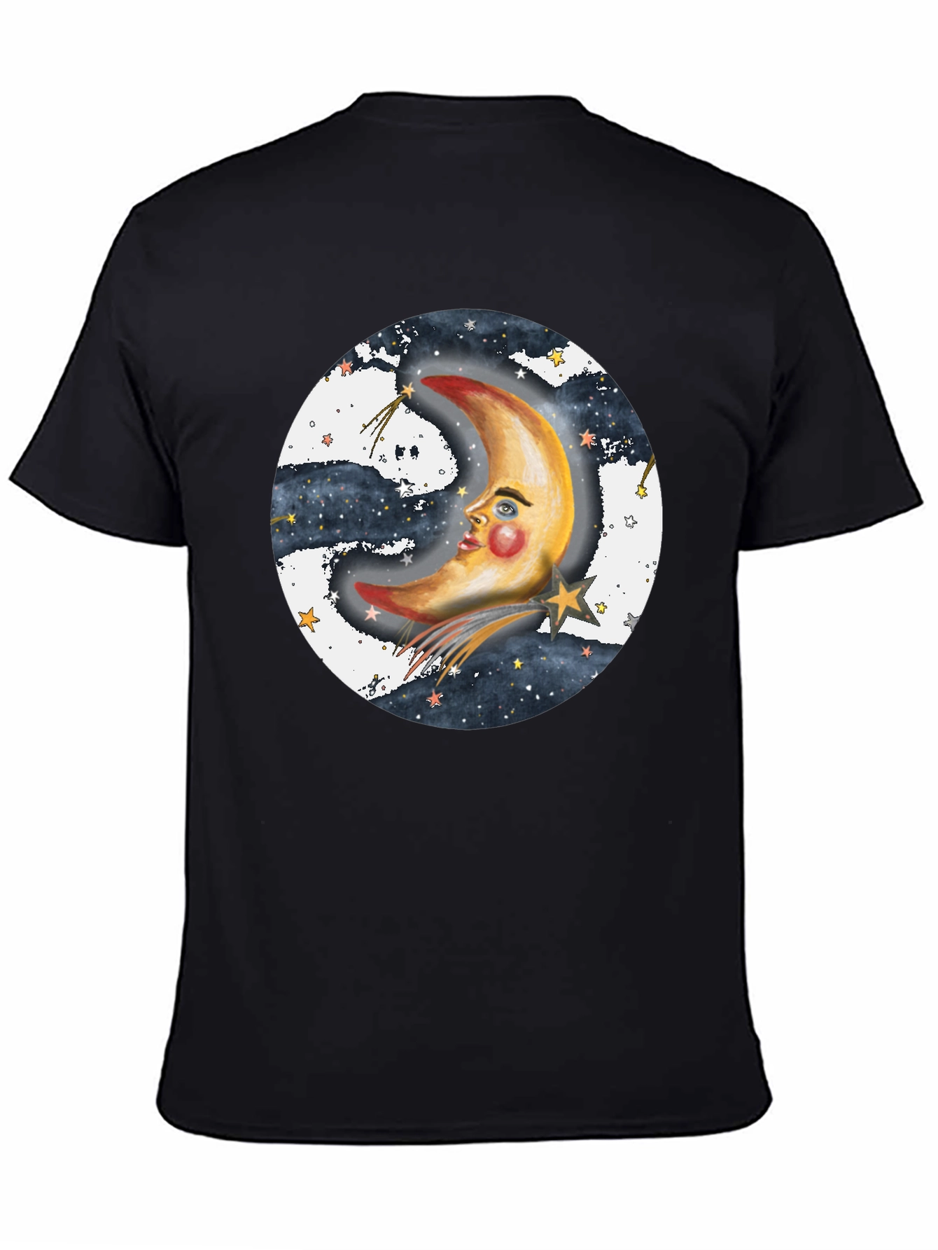 Celestial Moon Graphic T-Shirt - Unisex Black Tee