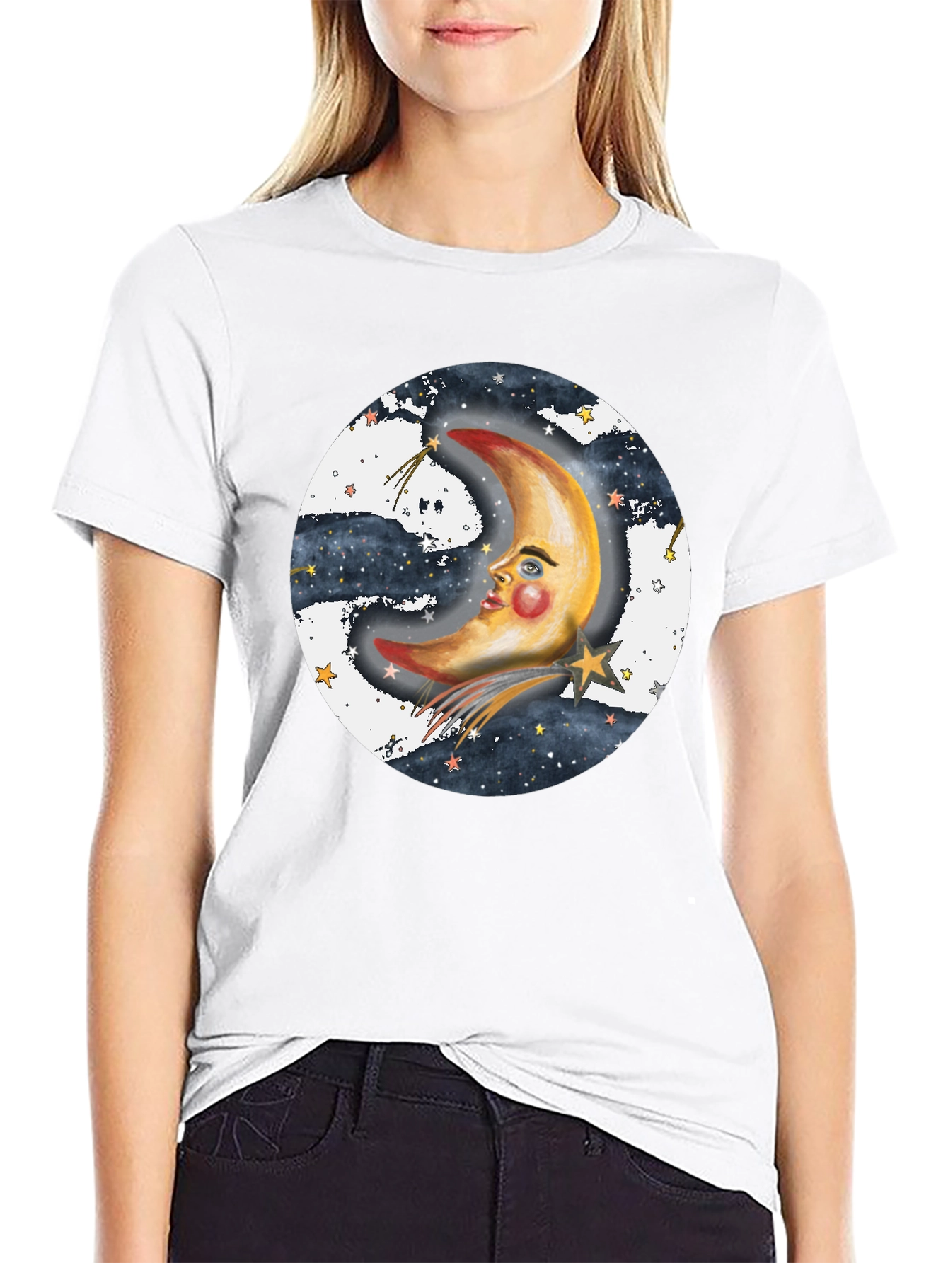 Celestial Moon Graphic T-Shirt - Unisex Black Tee