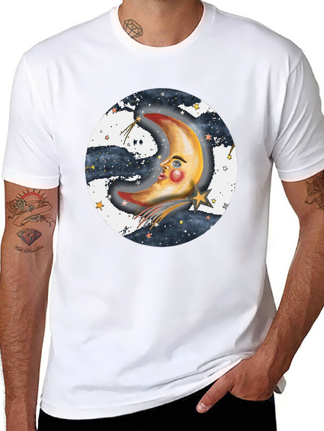 Celestial Moon Graphic T-Shirt - Unisex Black Tee