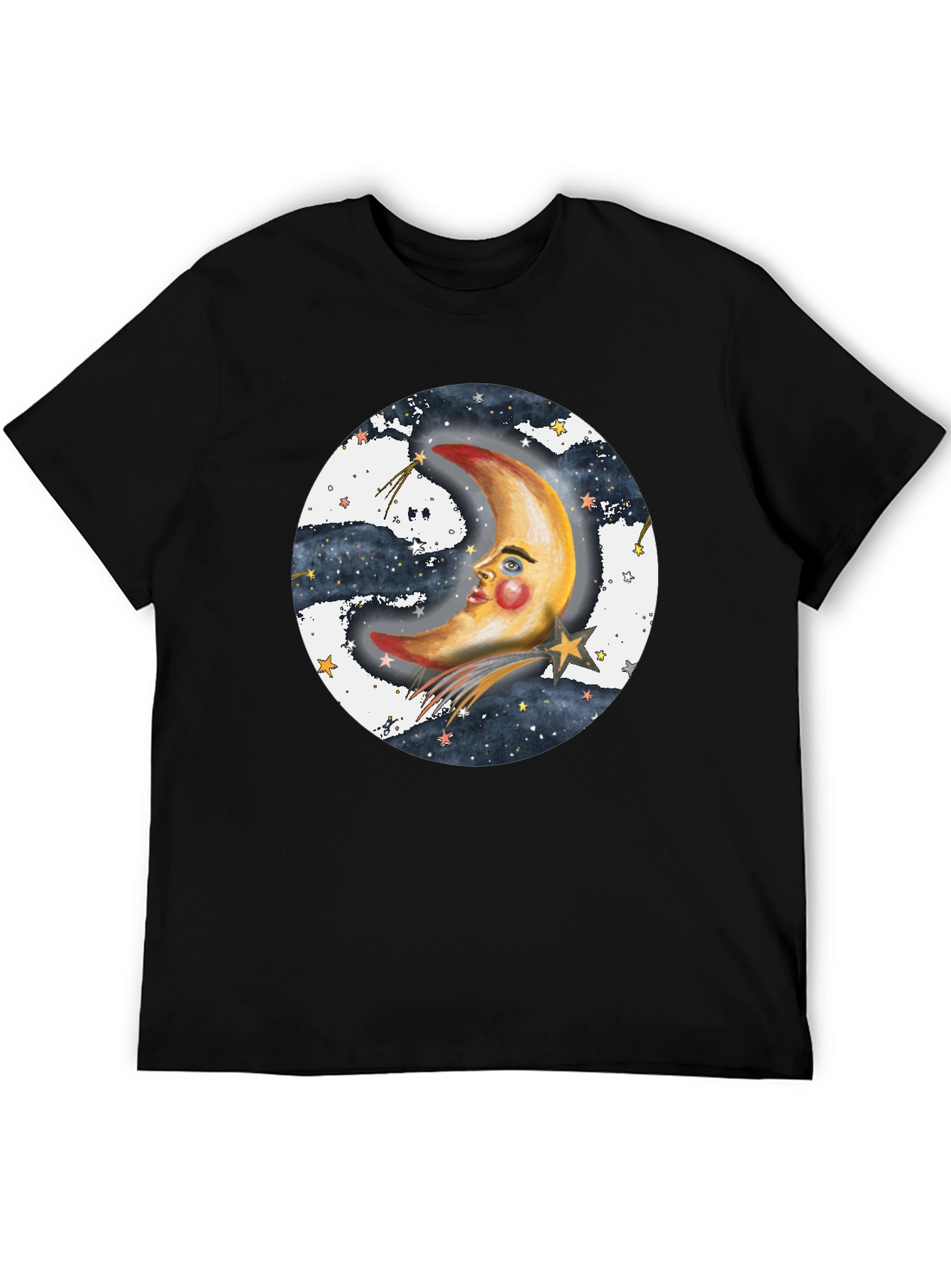 Celestial Moon Graphic T-Shirt - Unisex Black Tee