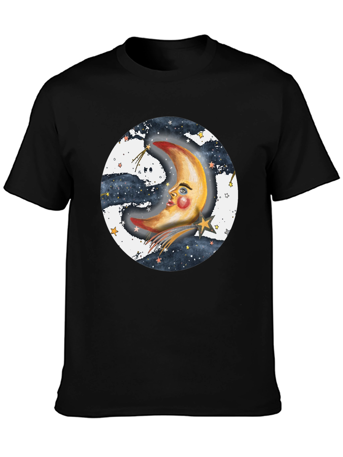 Celestial Moon Graphic T-Shirt - Unisex Black Tee