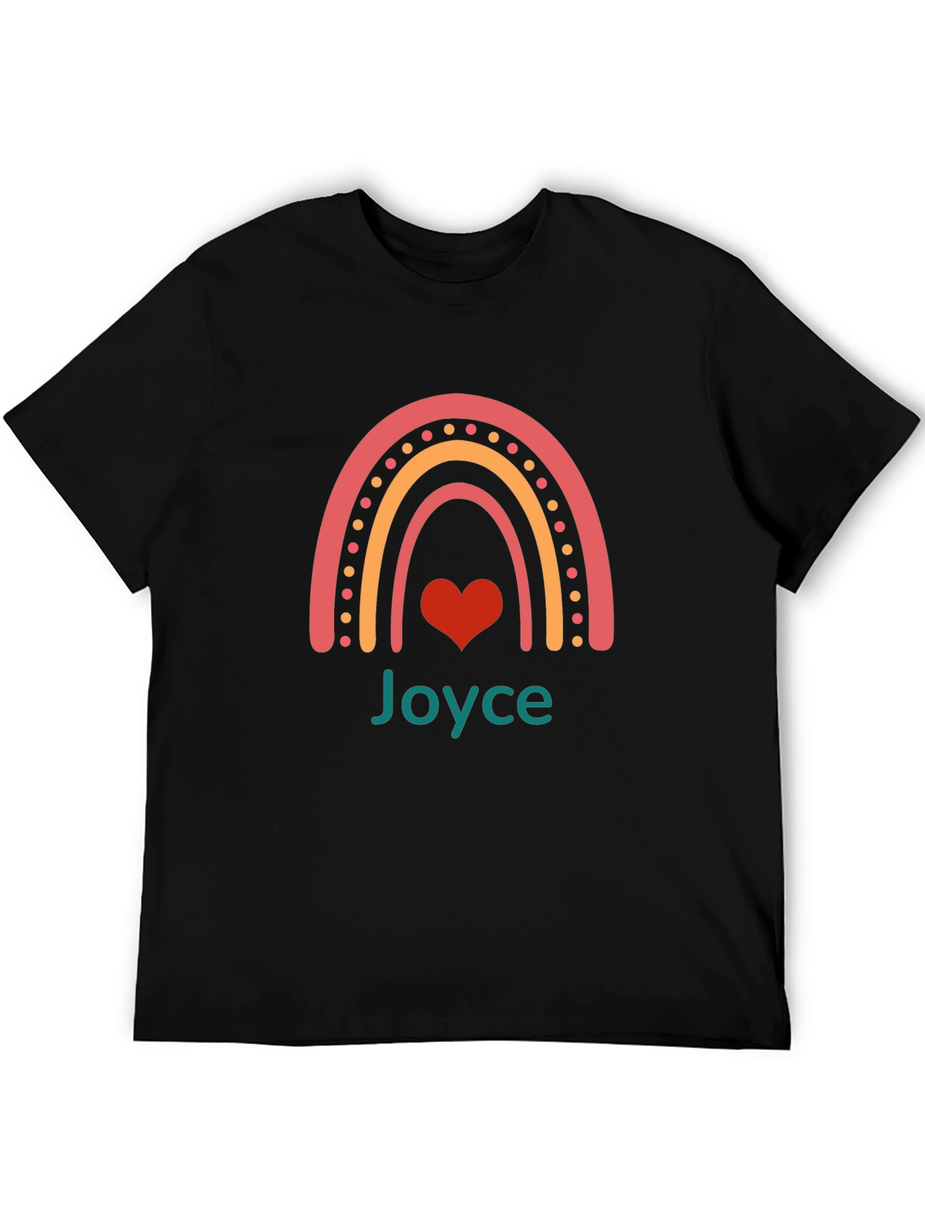 Personalized Joyce Rainbow Heart T-Shirt