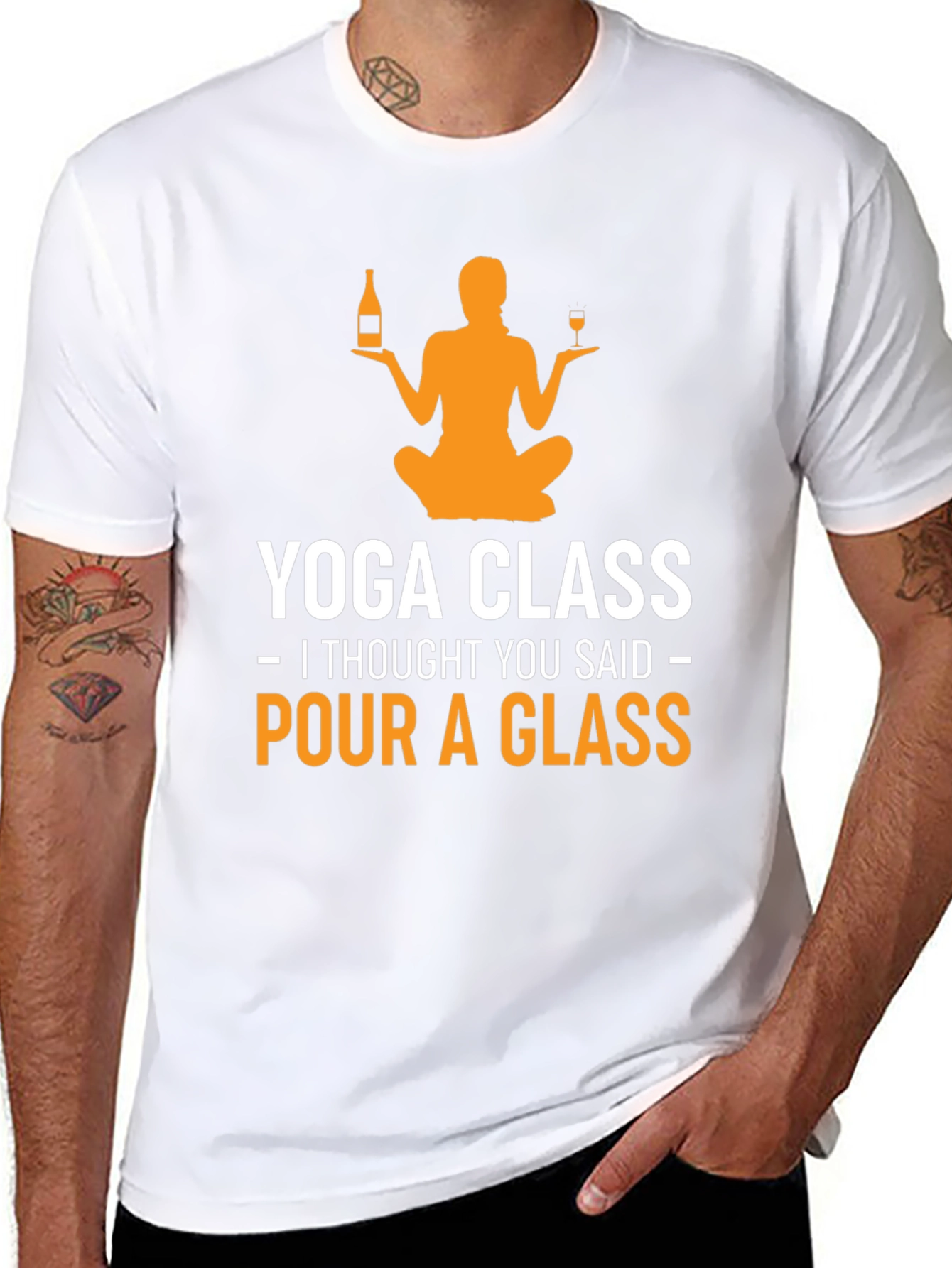 Yoga Class Pour a Glass Graphic Tee