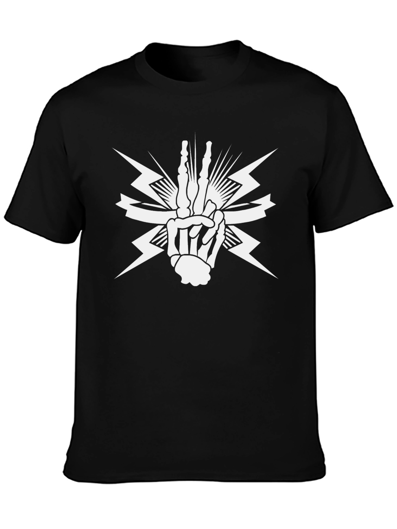 Skeleton Hand Graphic Tee - Black