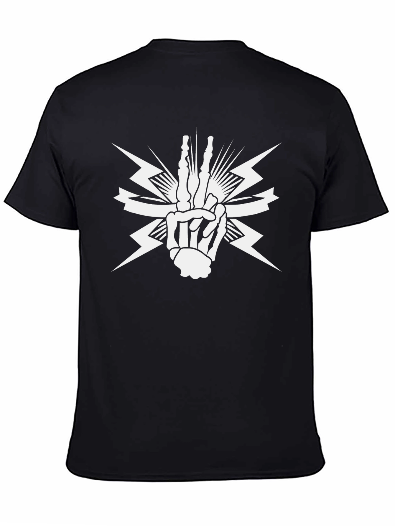 Skeleton Hand Graphic Tee - Black