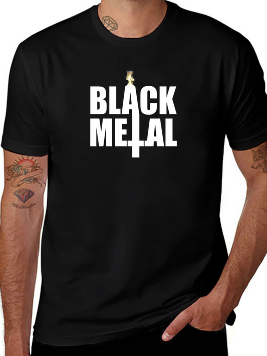 Black Metal Inverted Cross T-Shirt - Dark Humor Tee
