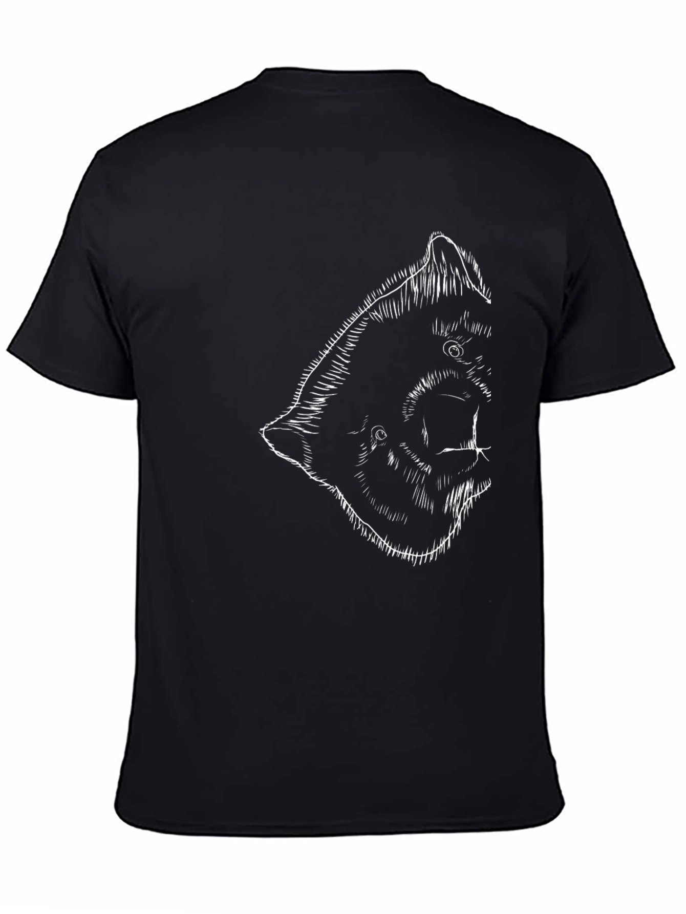 Black T-Shirt with Abstract Bear Graphic